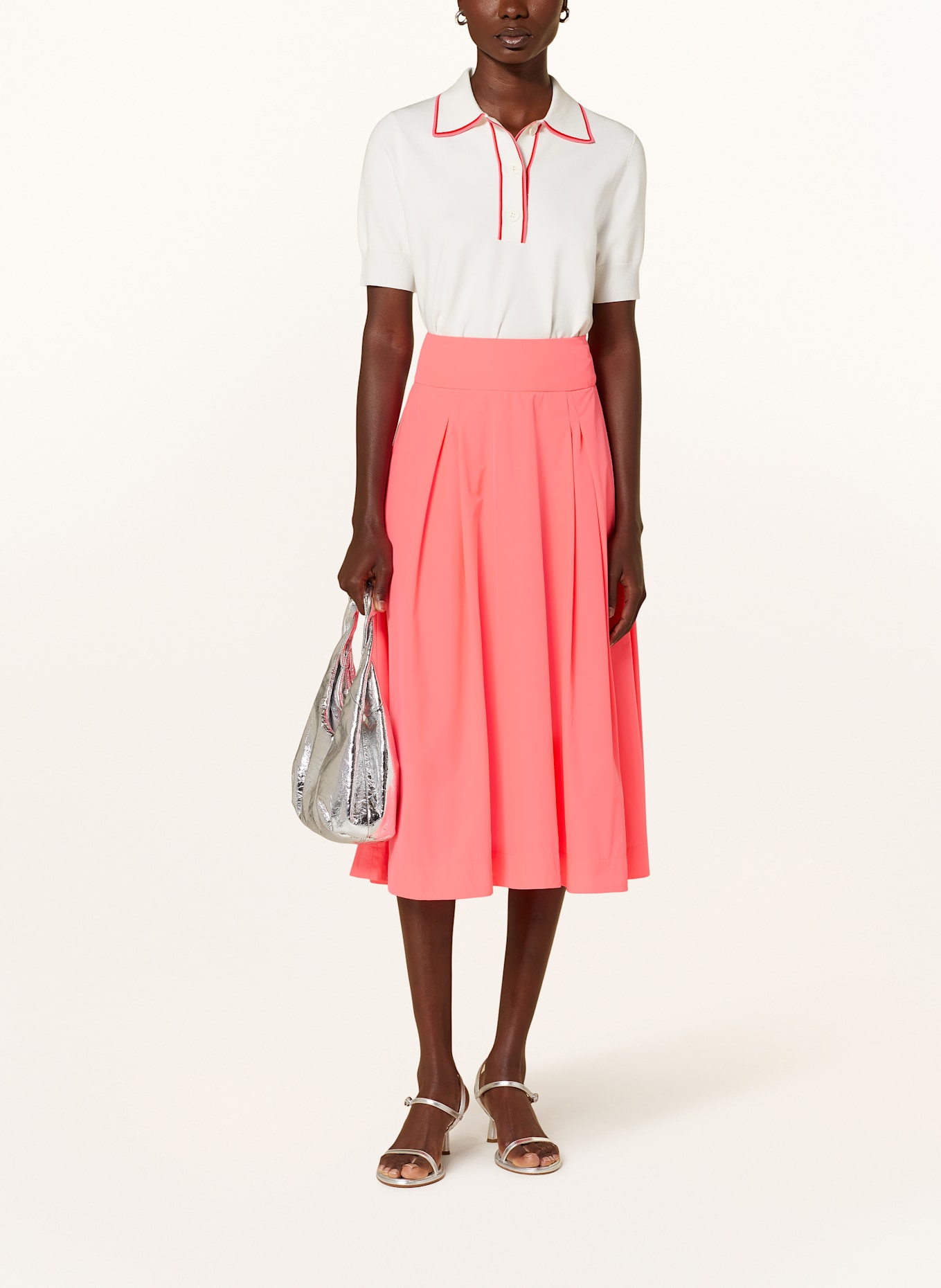 ESSENTIEL ANTWERP Pleated skirt HOSANNA in neon pink