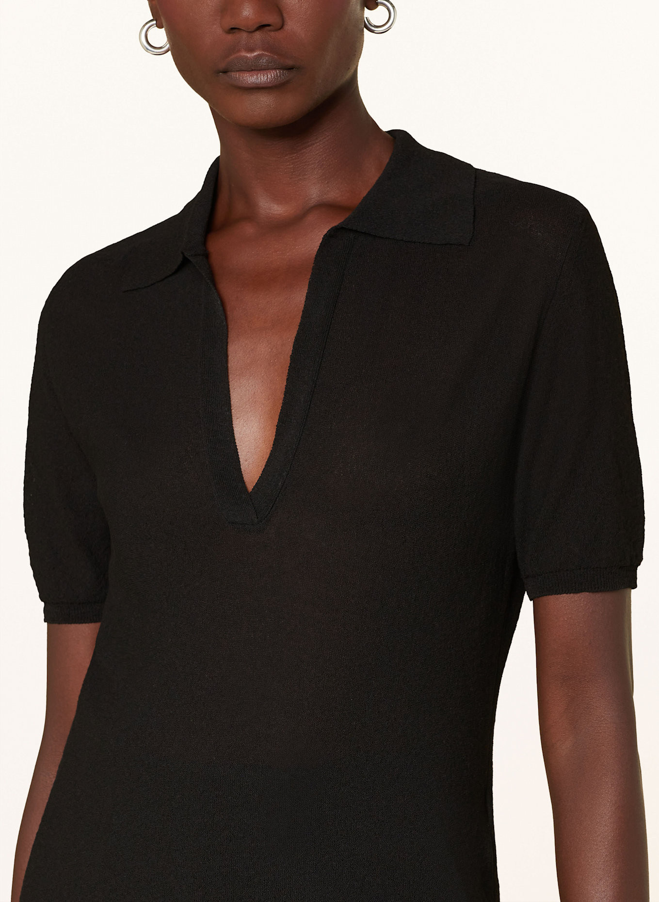 Max Mara STUDIO Strick-Poloshirt CASARSA: SCHWARZ
