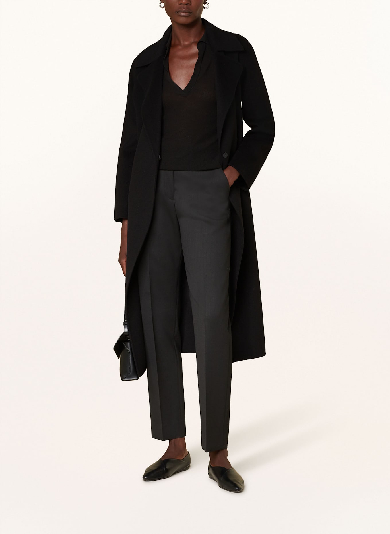 Max Mara STUDIO Strick-Poloshirt CASARSA: SCHWARZ