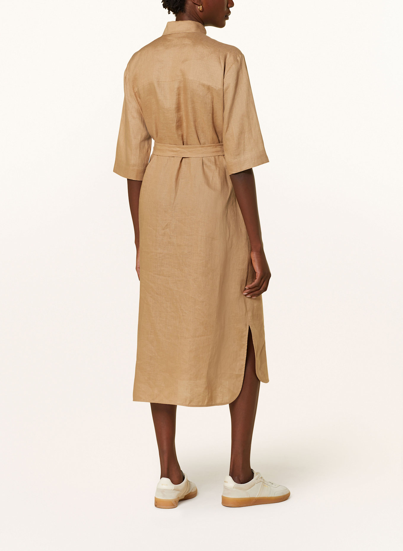 MM Hemdblusenkleid SALUTE aus Leinen: CAMEL