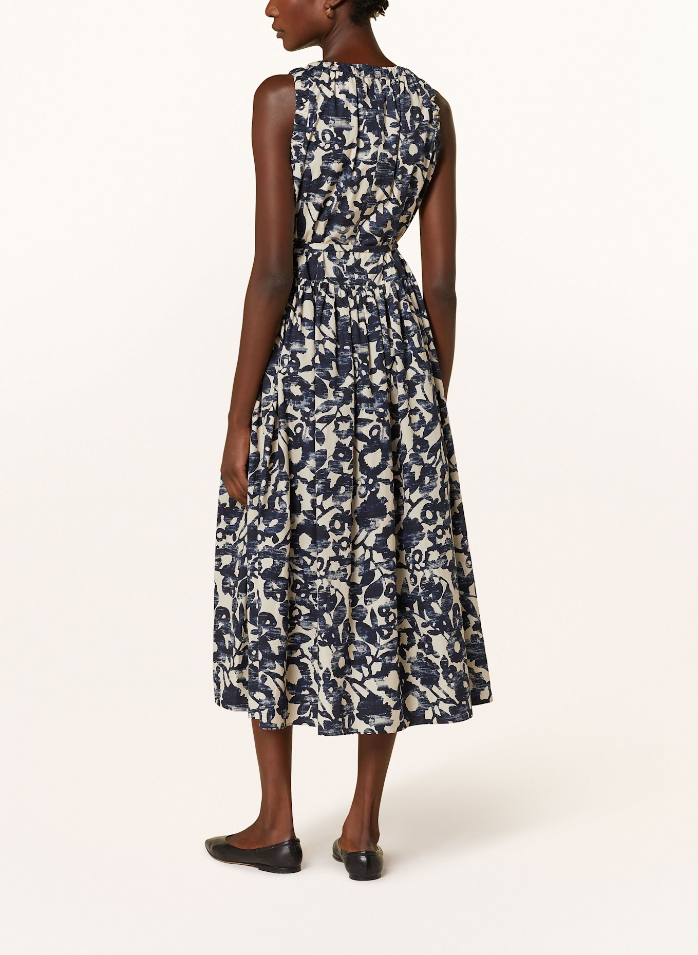 【S Max Mara】マルレーナ プリント ドレス MARLENA Poplin halterneck dress, ecru | 