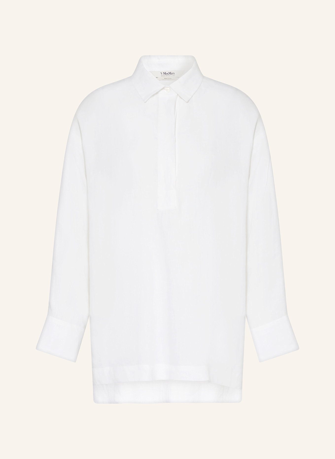 S Max Mara Oversized-Blusenshirt VARESE aus Leinen: WEISS