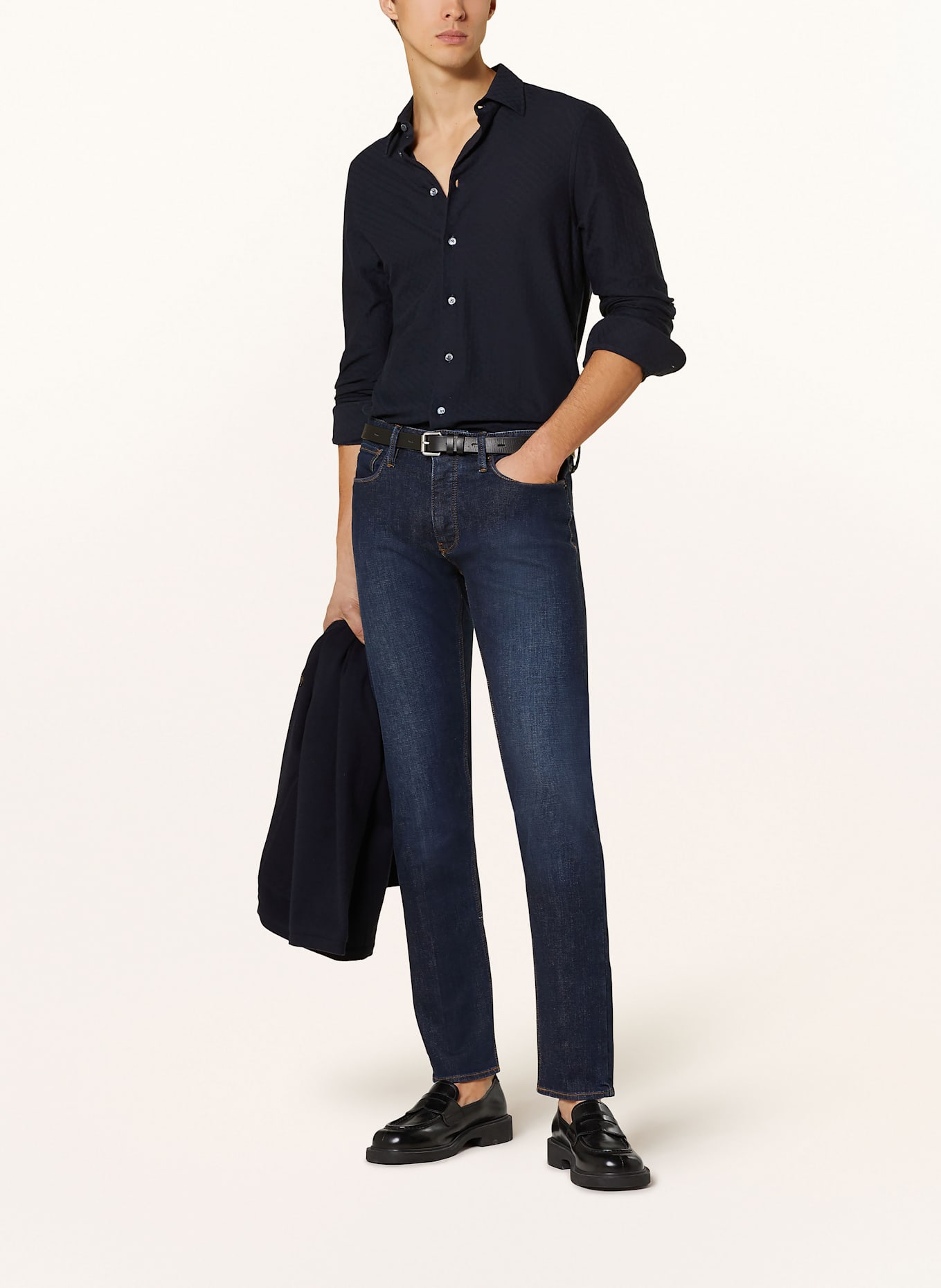 EMPORIO ARMANI Jerseyhemd Slim Fit: DUNKELBLAU
