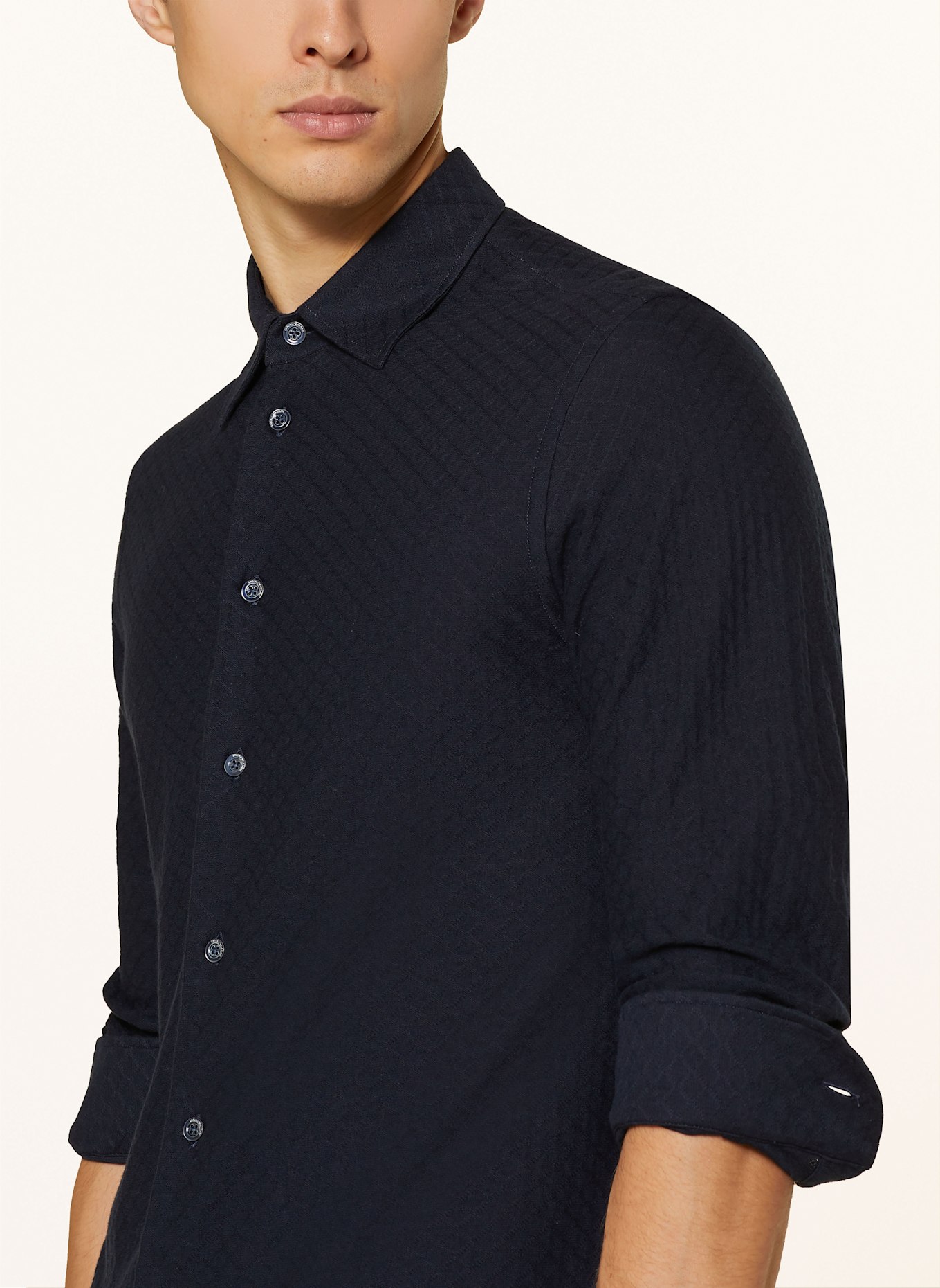 EMPORIO ARMANI Jerseyhemd Slim Fit: DUNKELBLAU
