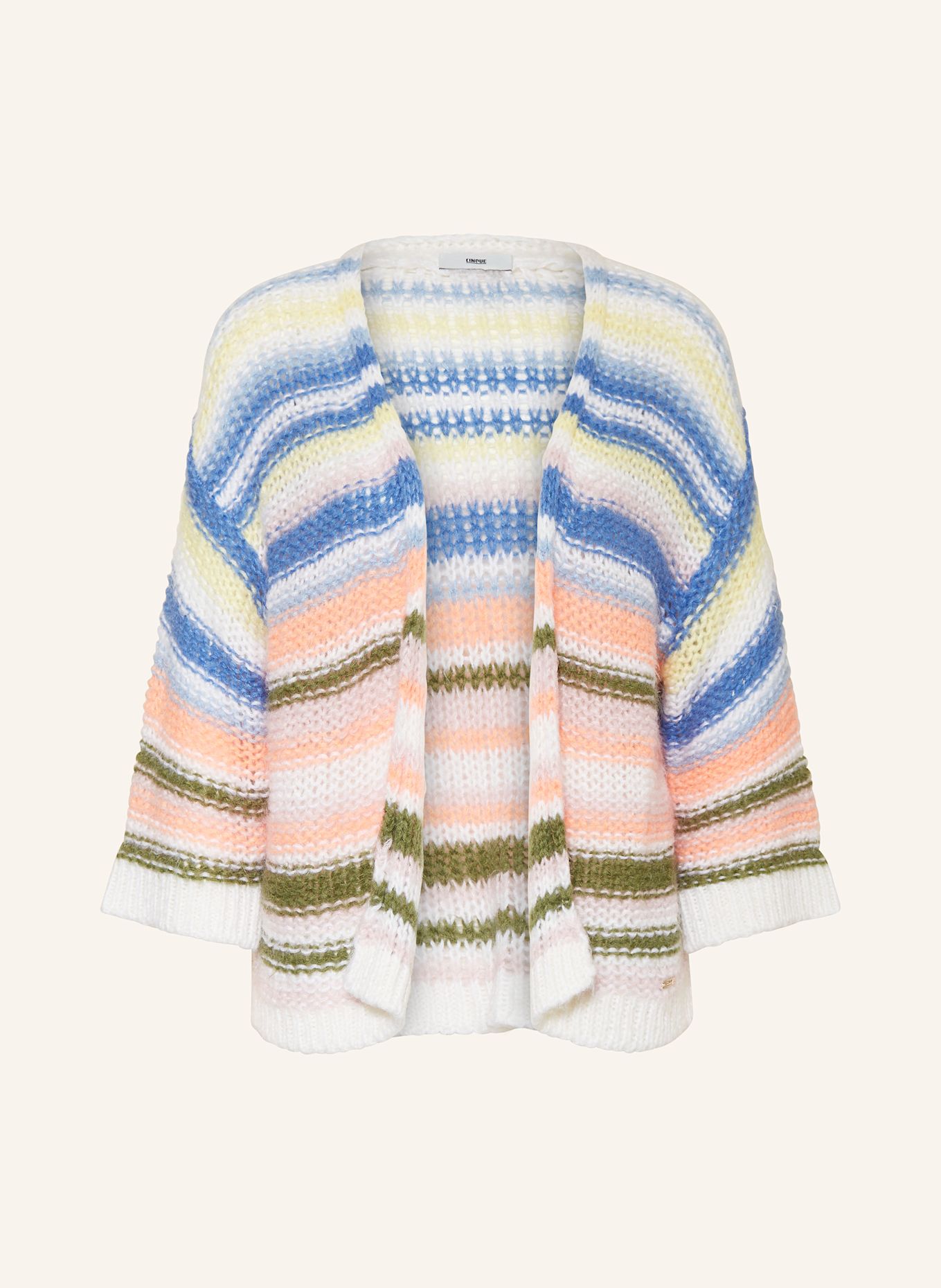 CINQUE Strickhülle CIVANA mit 3/4-Arm: ECRU / BLAU / NEONORANGE