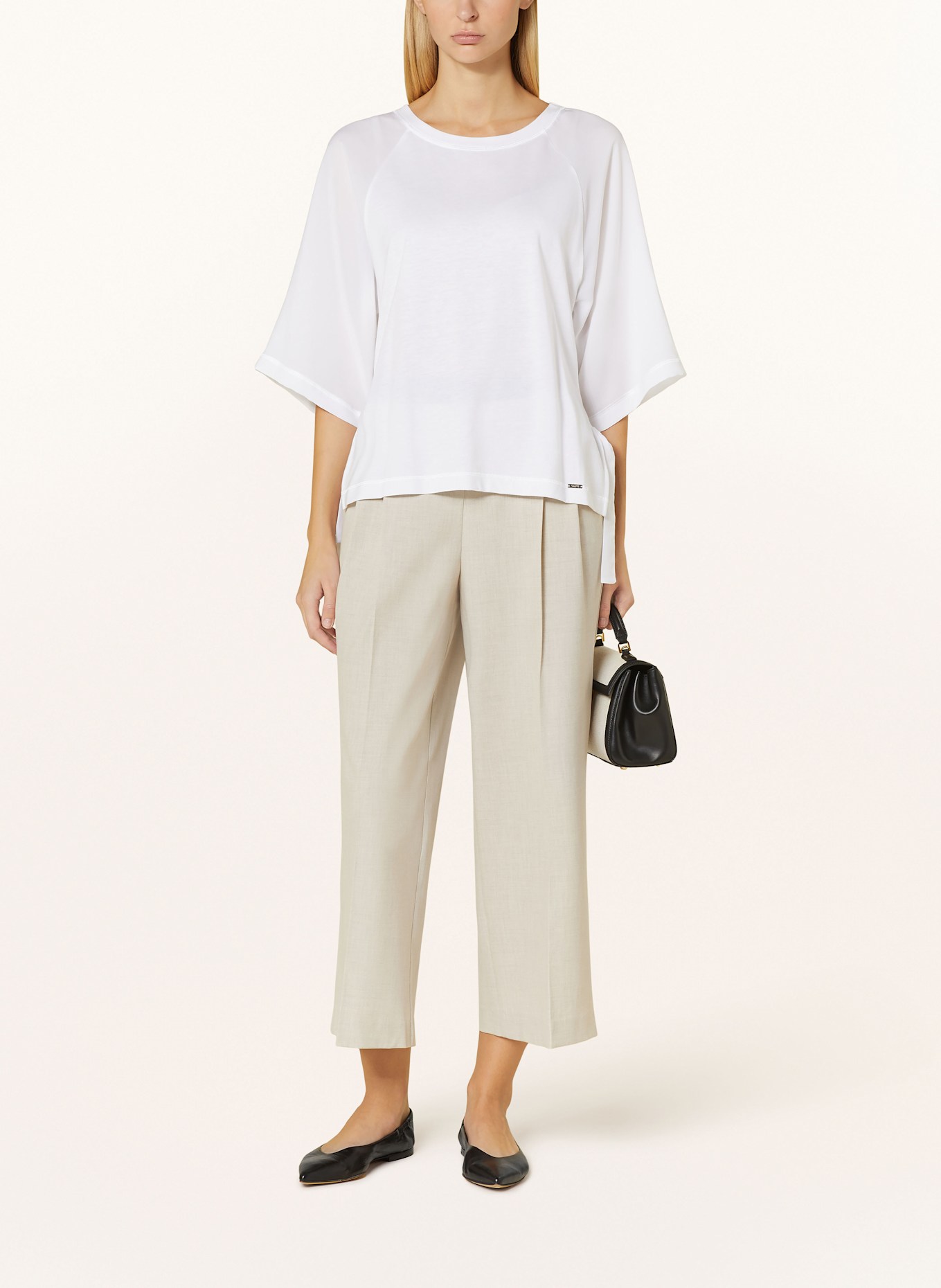 CINQUE CIFINE shirt blouse in mixed materials, Color: WHITE (Image 2)