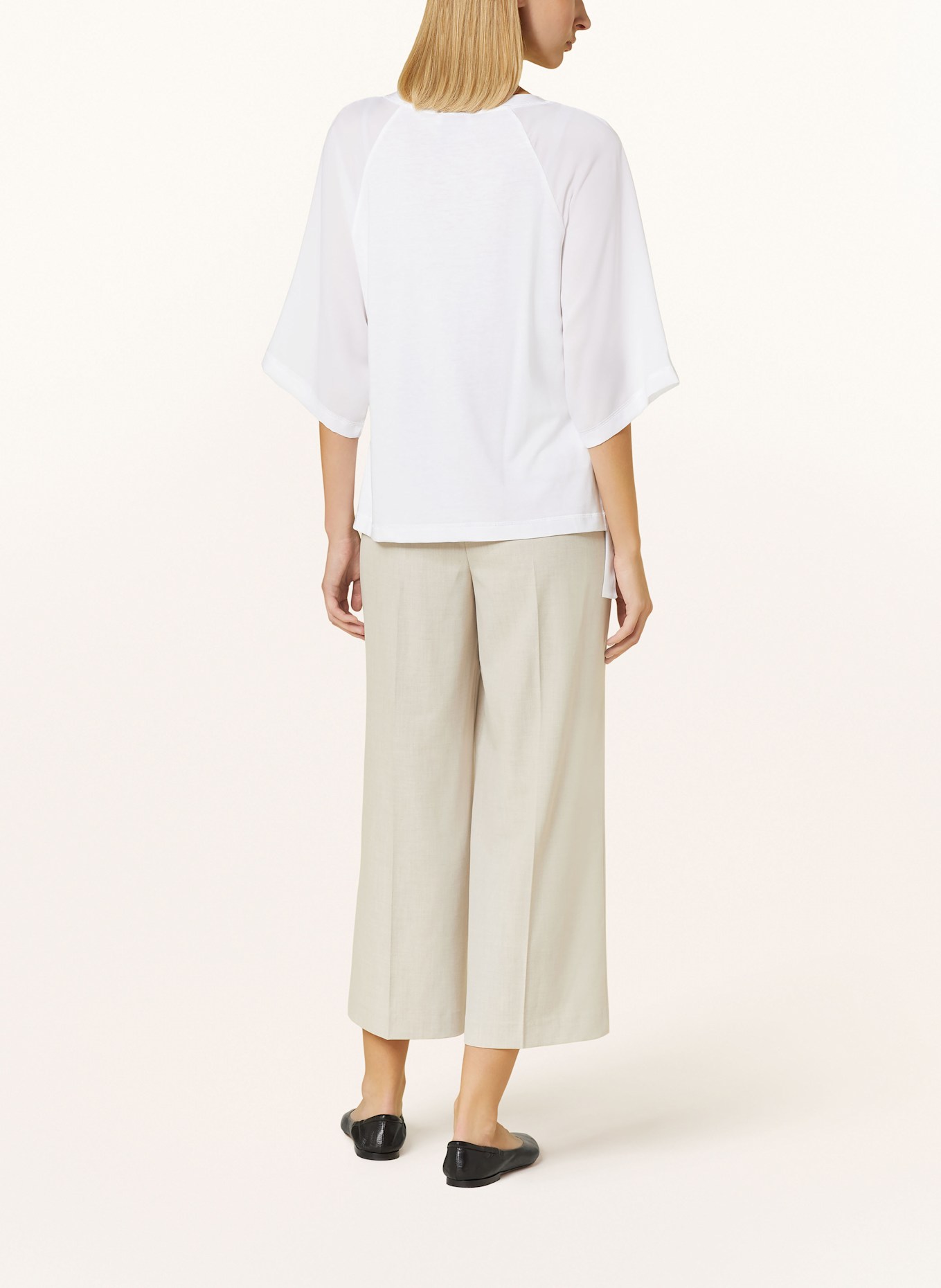 CINQUE CIFINE shirt blouse in mixed materials, Color: WHITE (Image 3)