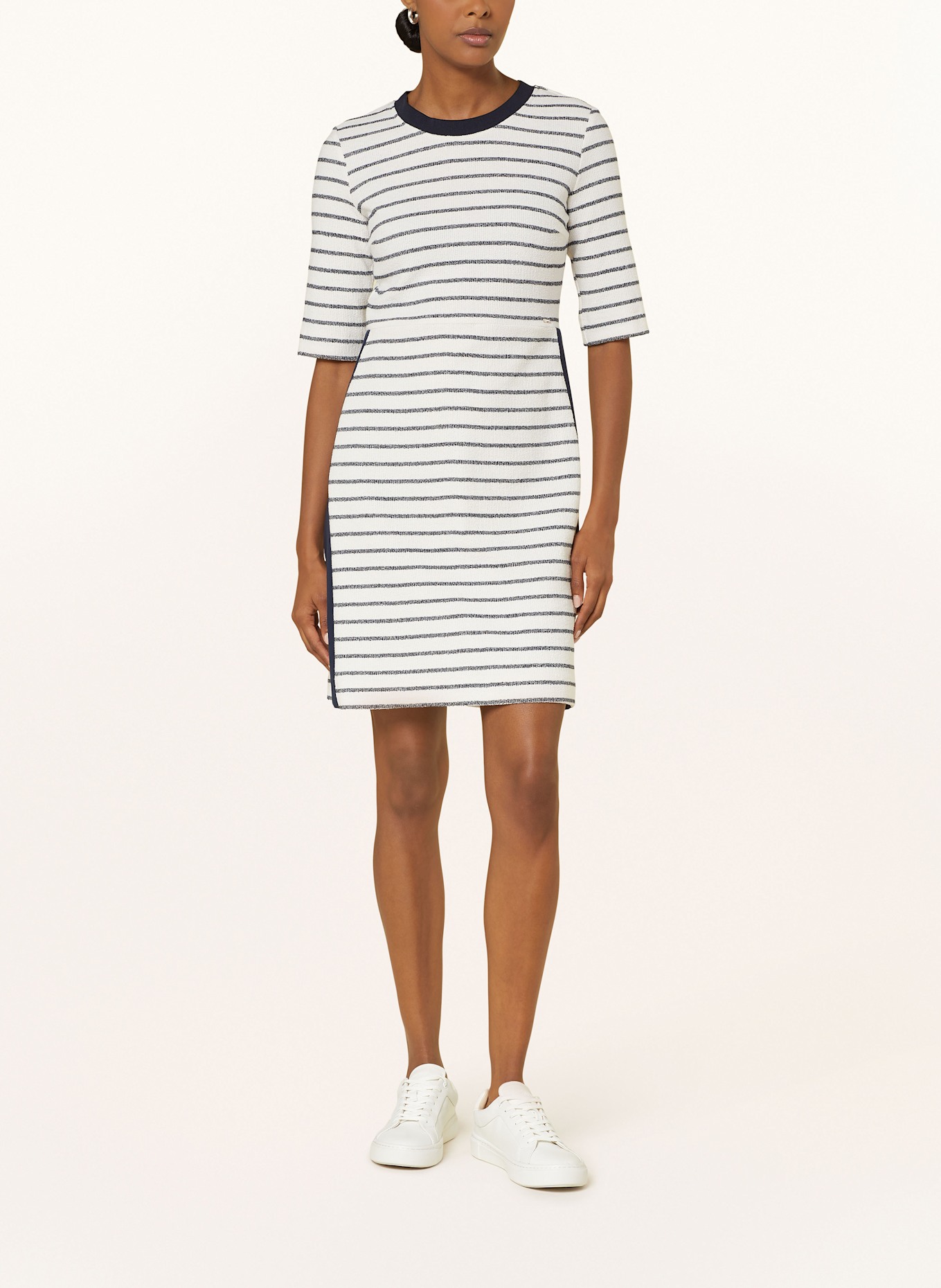 CINQUE Kleid CIIRIS: WEISS / DUNKELBLAU