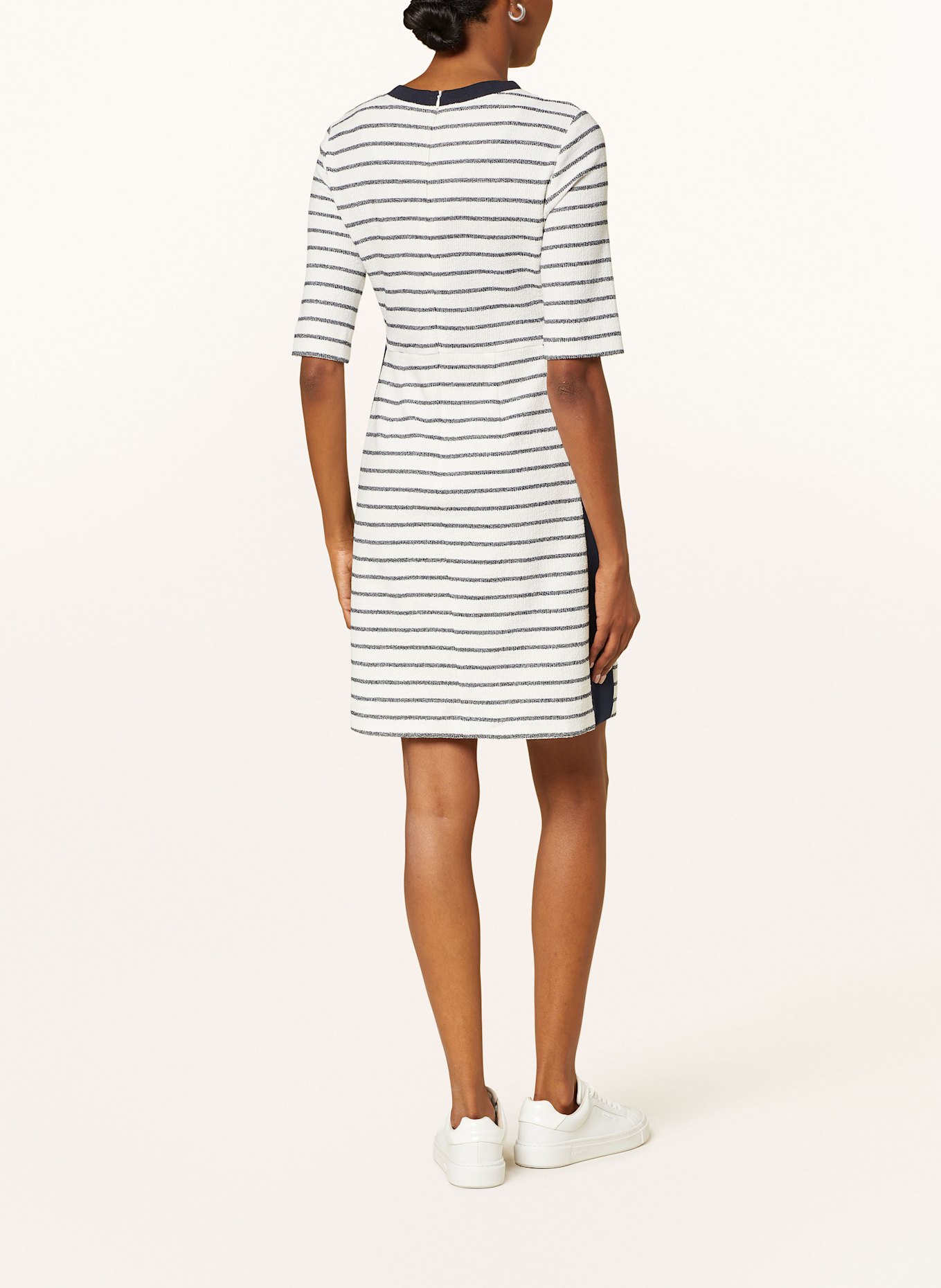 CINQUE Kleid CIIRIS: WEISS / DUNKELBLAU