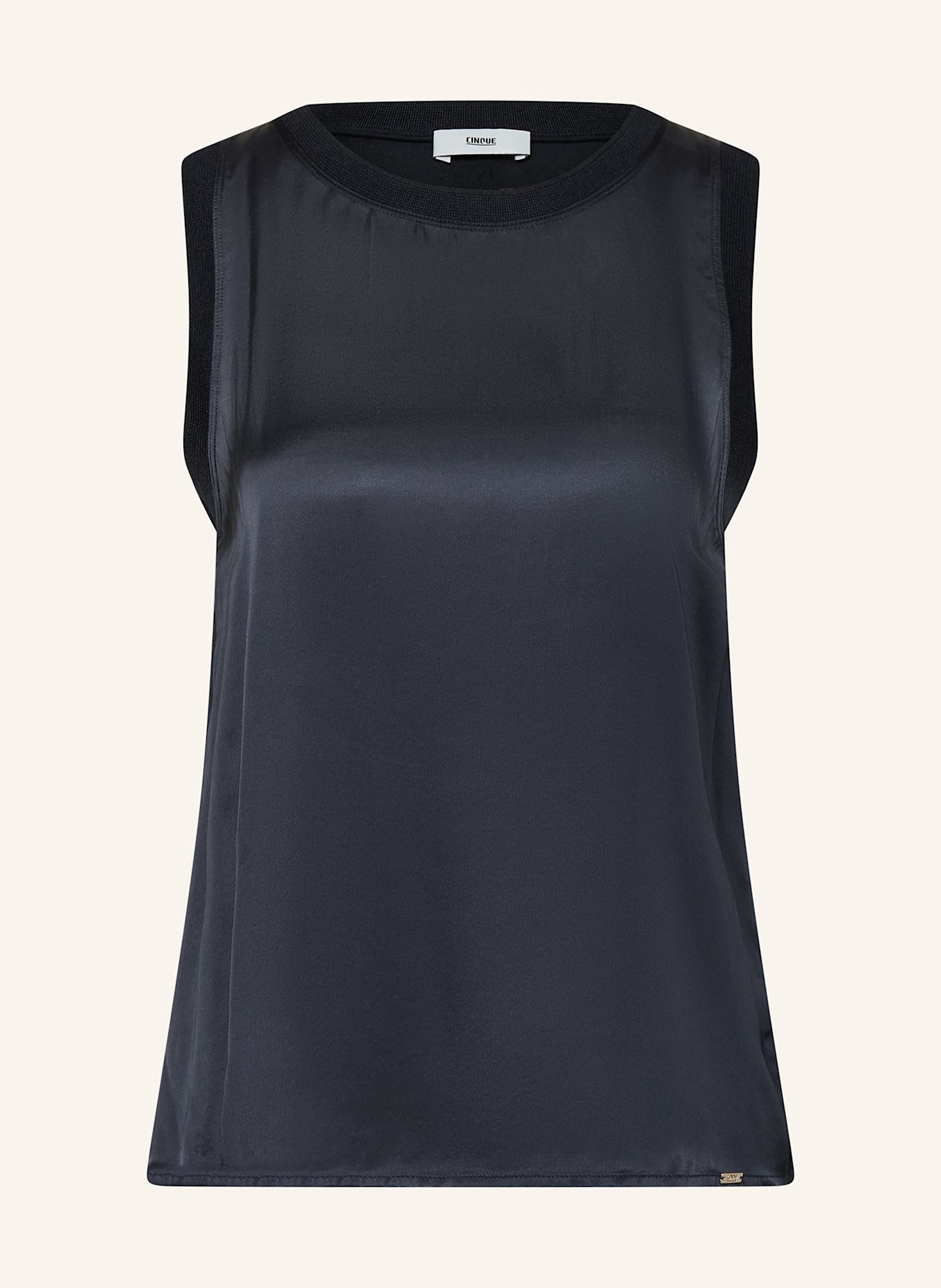 CINQUE Top CIVAN im Materialmix: DUNKELBLAU