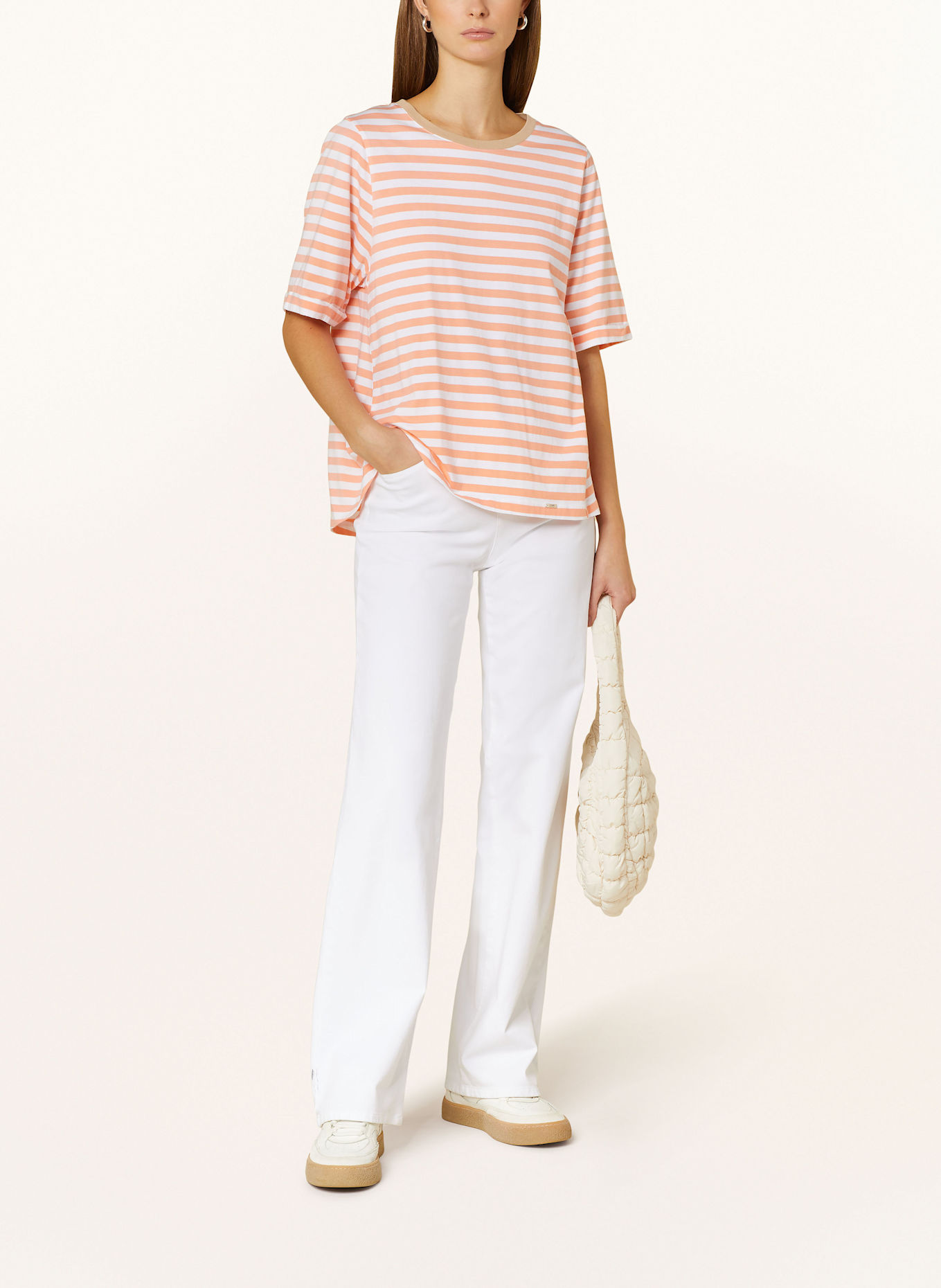 CINQUE T-Shirt CITANO: WEISS/ ORANGE