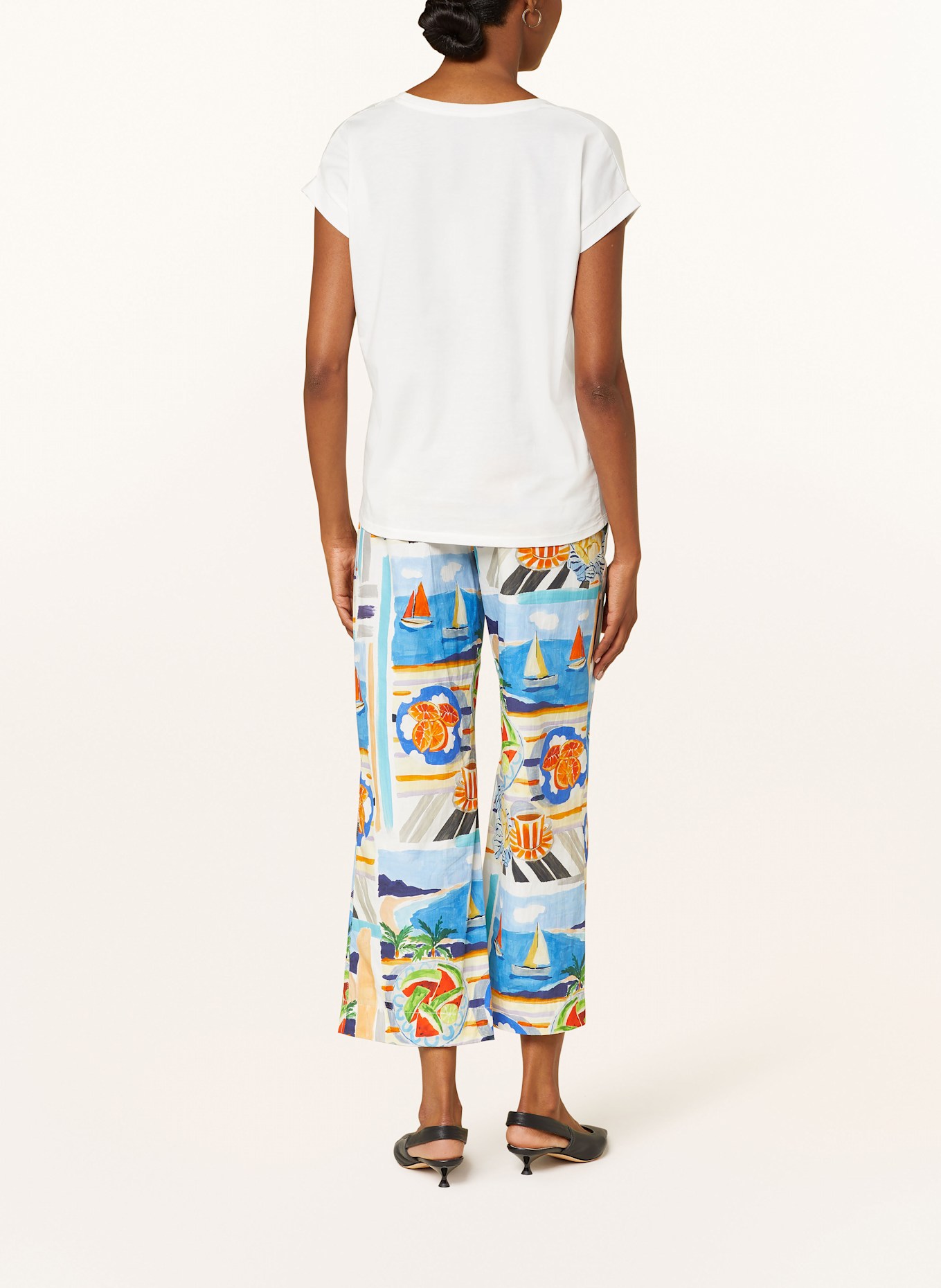 CINQUE T-Shirt CIPOSANO im Materialmix: WEISS