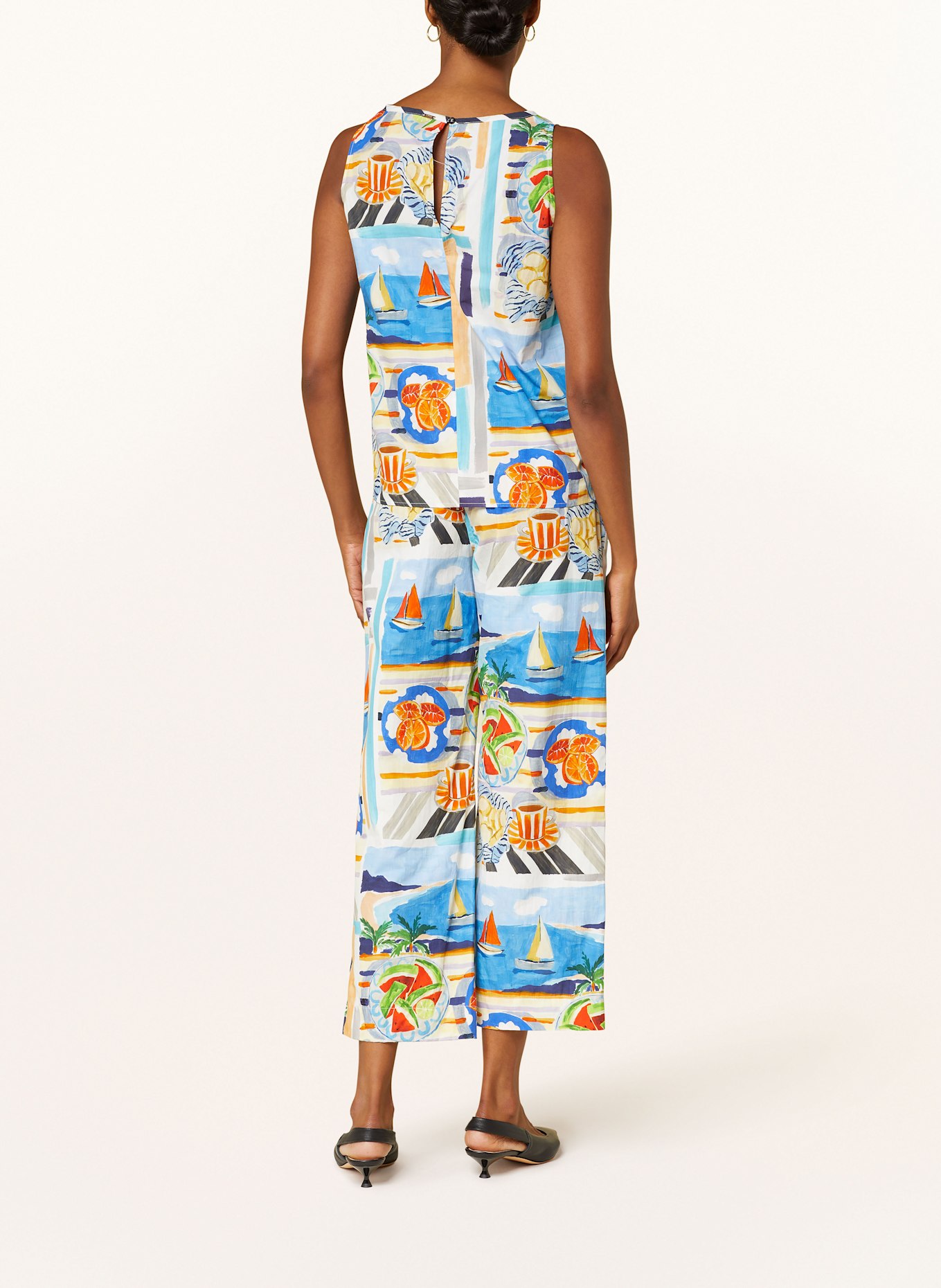 CINQUE Halenkový top CITAFF: BÍLÁ / MODRÁ / ORANŽOVÁ