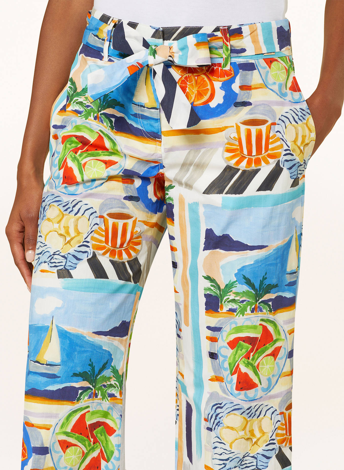 CINQUE Hose CISAILOR: WEISS/ BLAU/ ORANGE