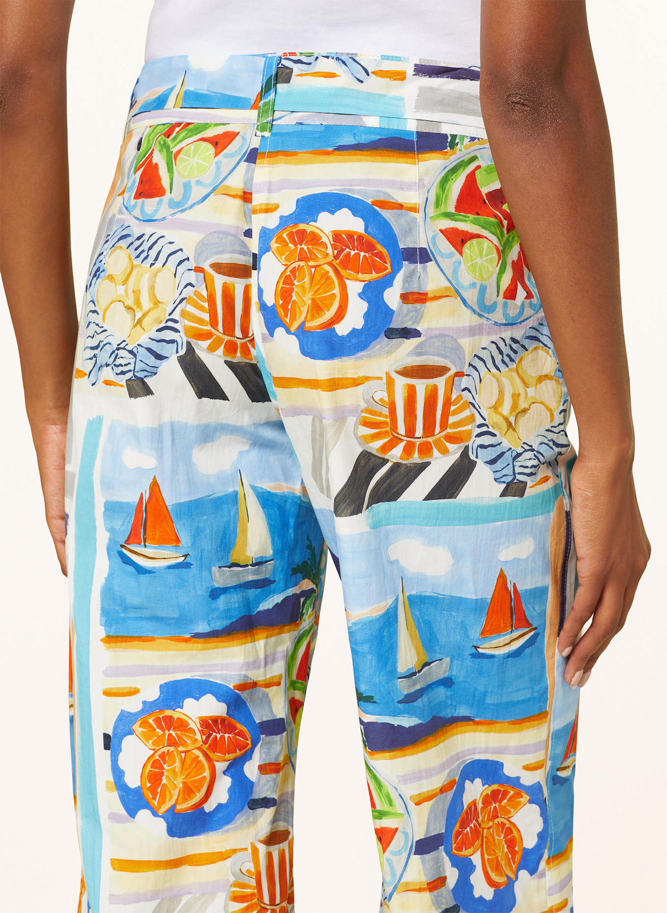 CINQUE Hose CISAILOR: WEISS/ BLAU/ ORANGE