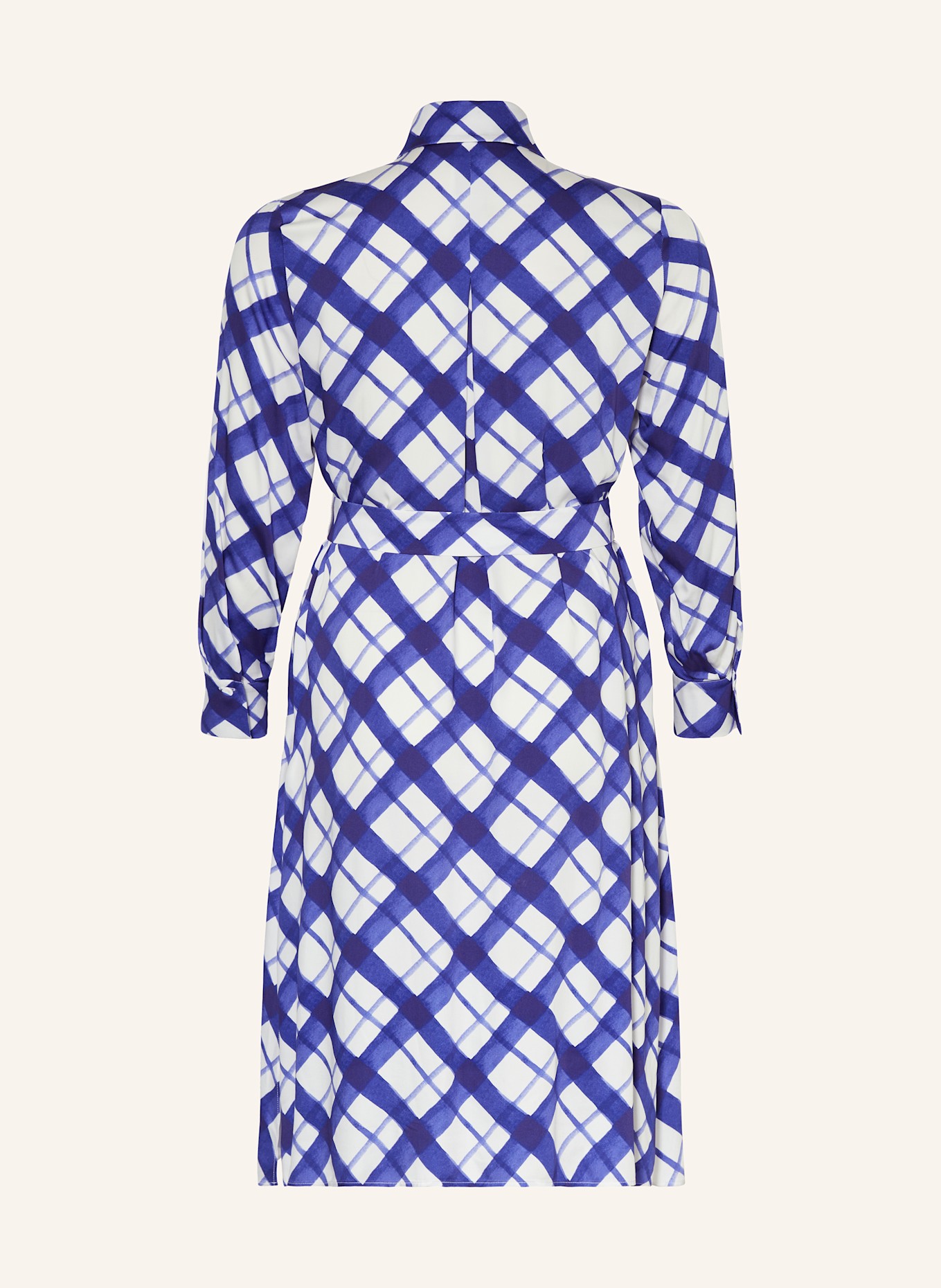 MARINA RINALDI PERSONA Hemdblusenkleid LAPPOLE: WEISS/ BLAU