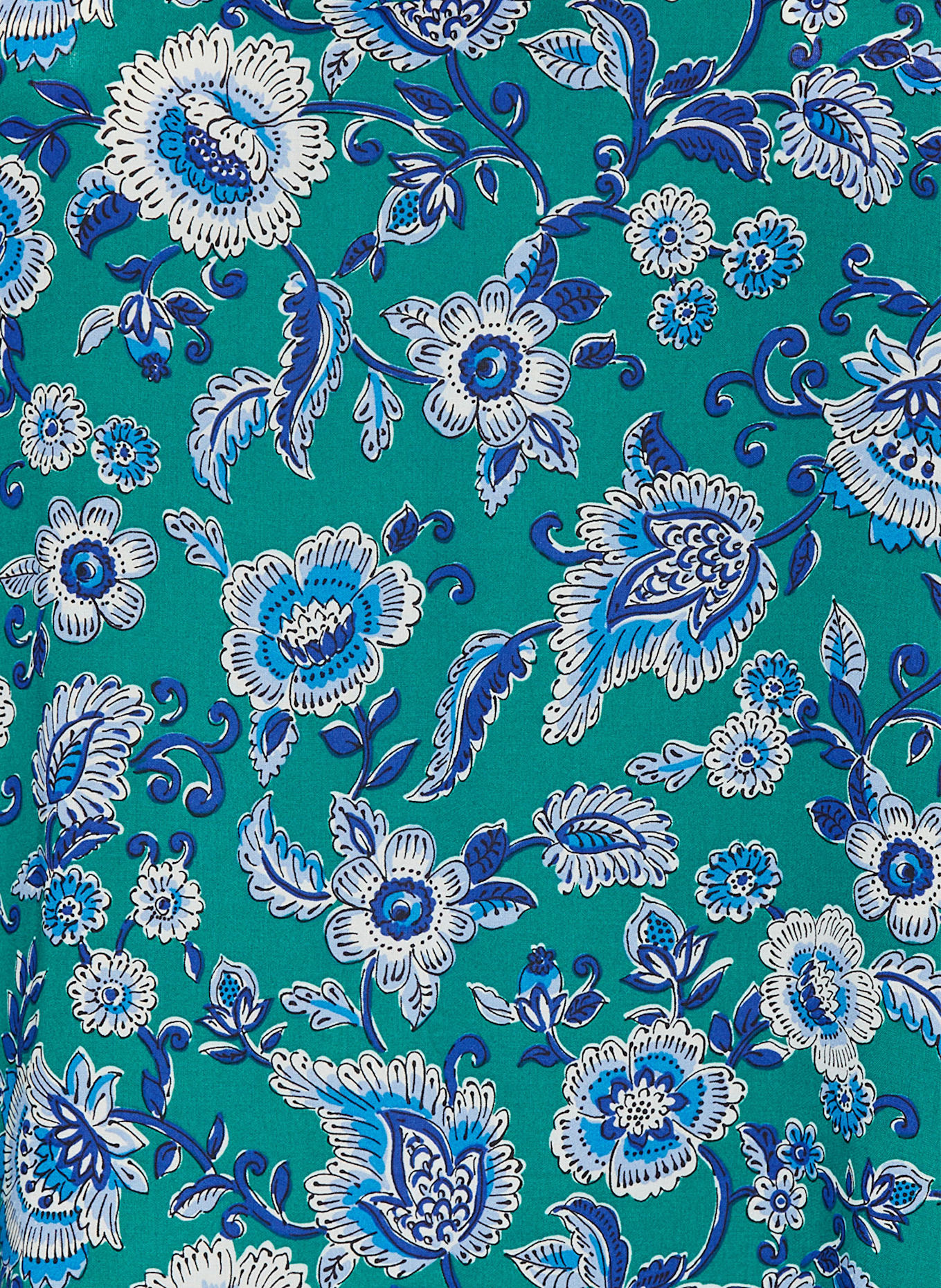 MARINA RINALDI Blusenshirt CINESE: GRÜN / BLAU / WEISS