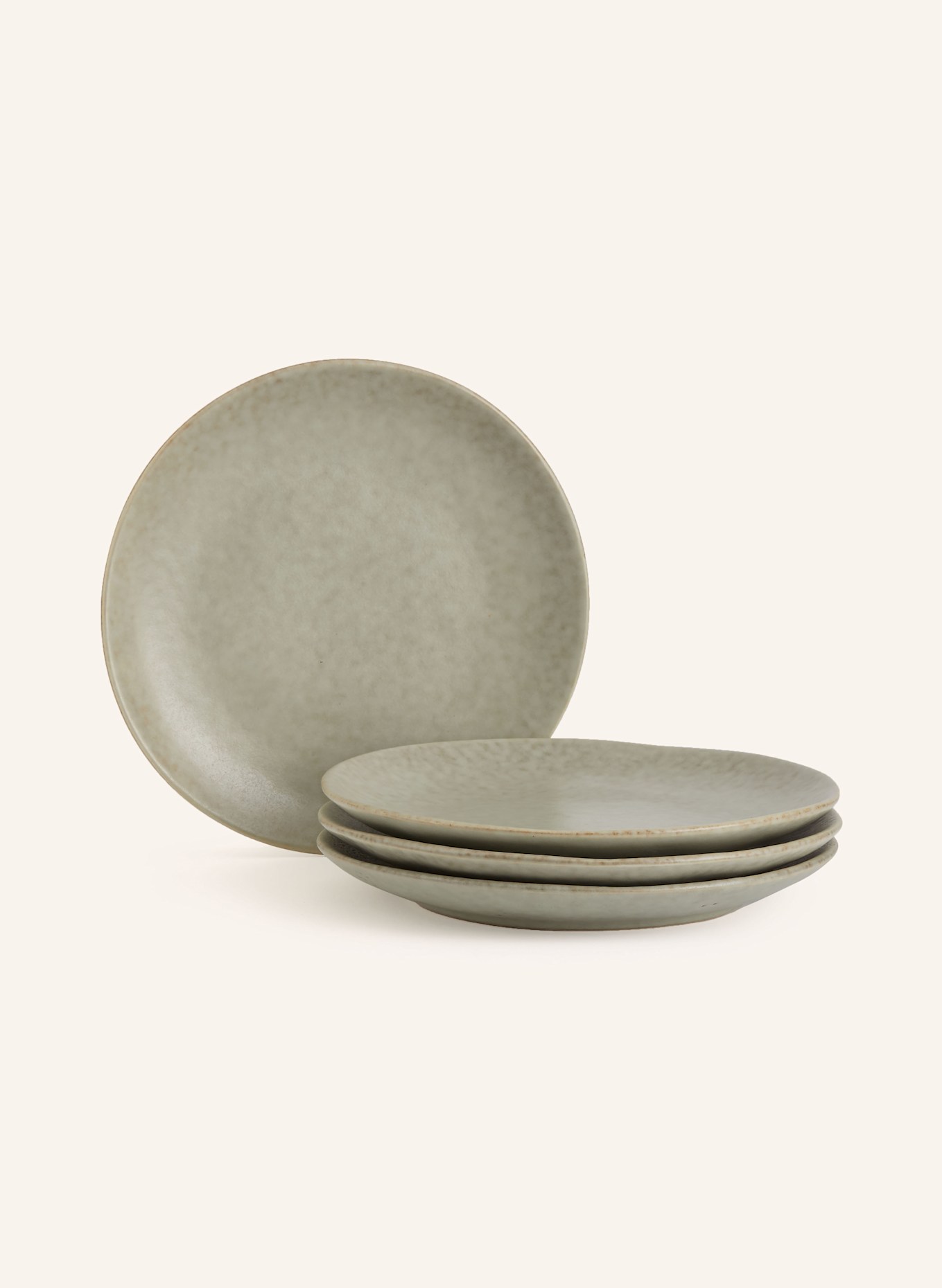 BROSTE COPENHAGEN 4er-Set Desserteller NORDIC MARSH: HELLGRÜN / HELLBRAUN