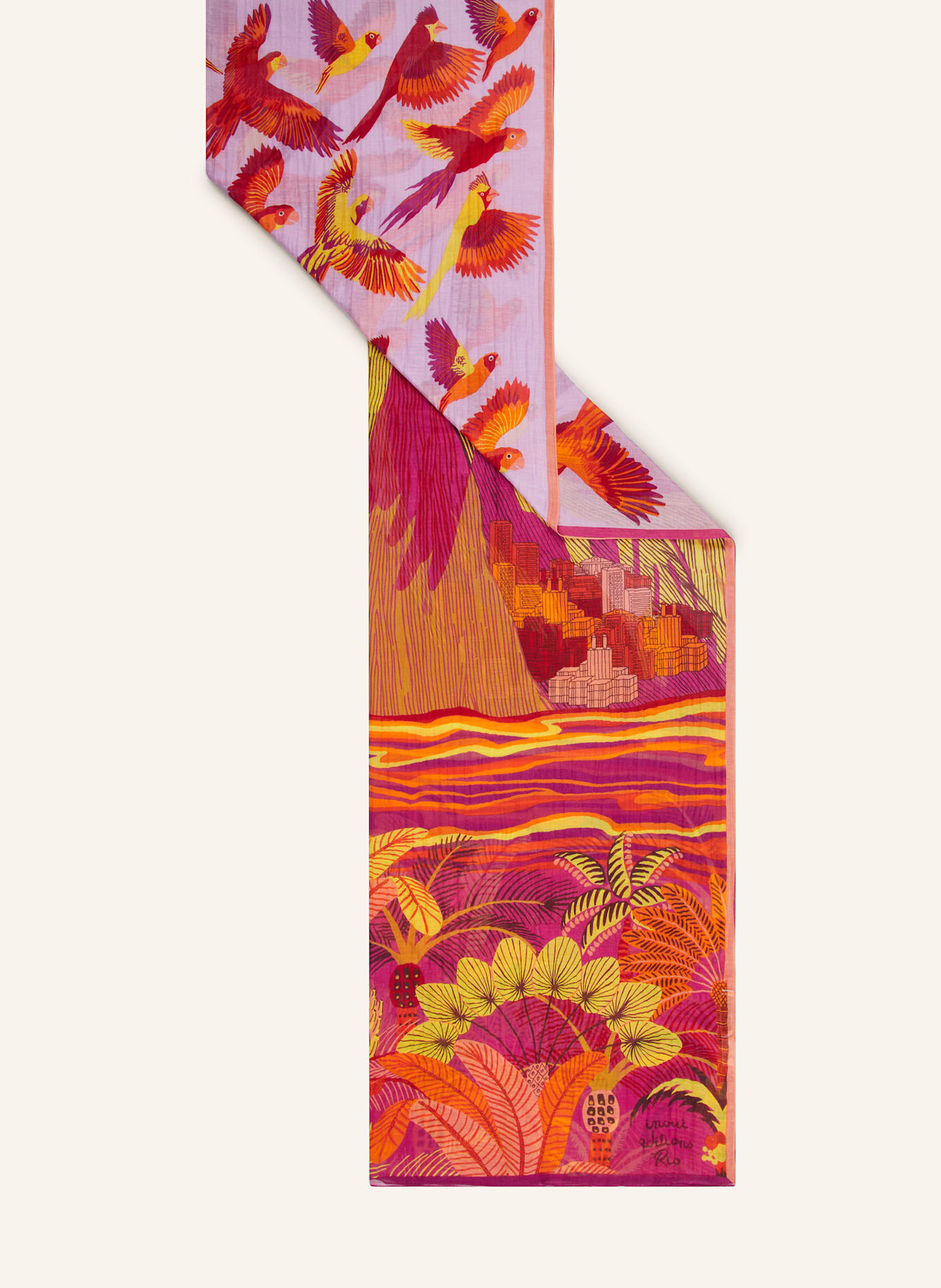 INOUI EDITIONS Chusta RIO: MOCNORÓŻOWY / CZERWONY / ŻÓŁTY