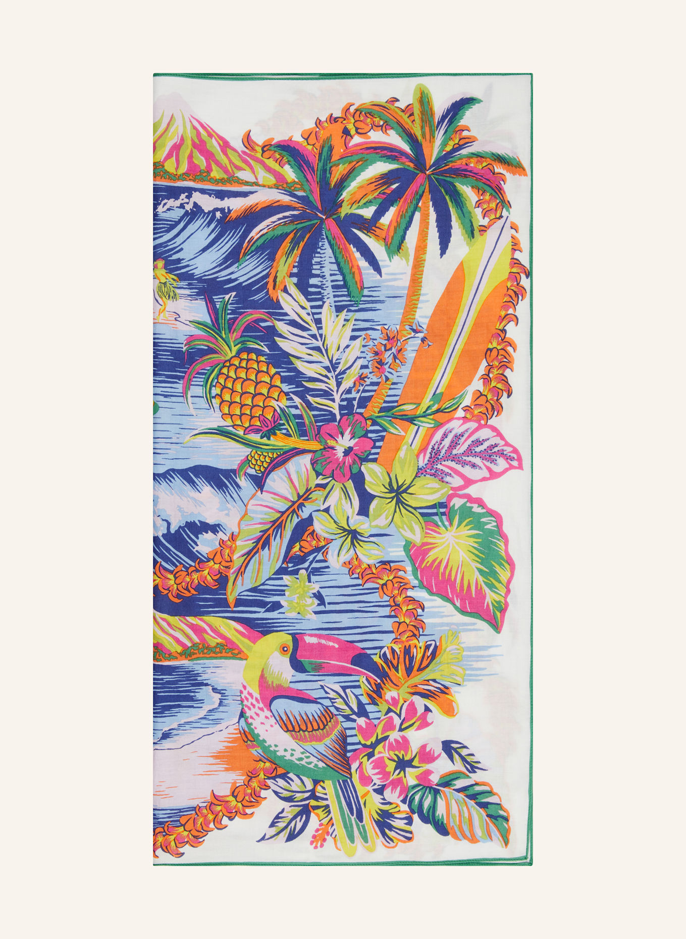 INOUI EDITIONS Tuch HAWAI mit Seide: BLAU / HELLBLAU / ROSA