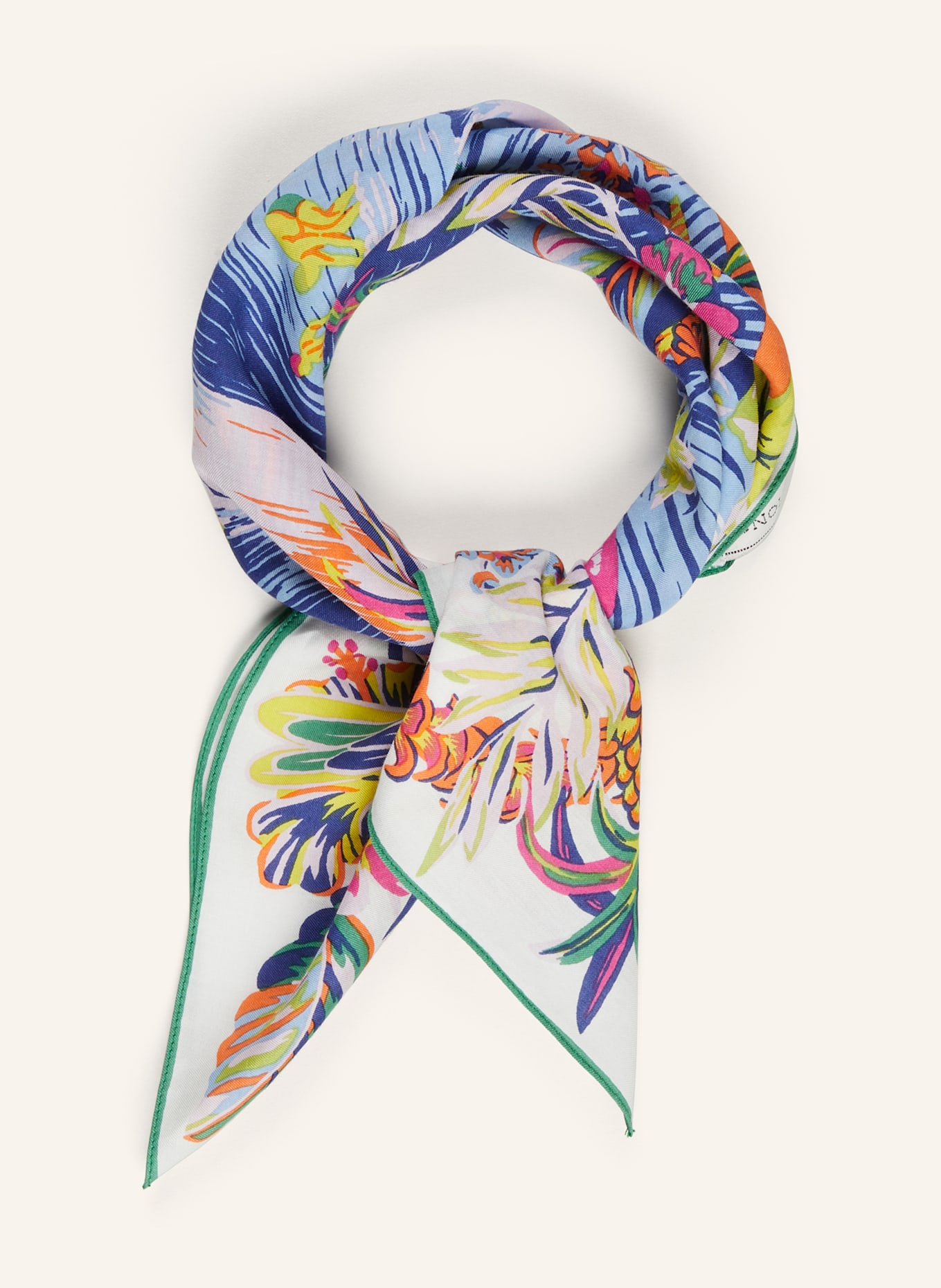 INOUI EDITIONS Tuch HAWAI mit Seide: BLAU / HELLBLAU / ROSA