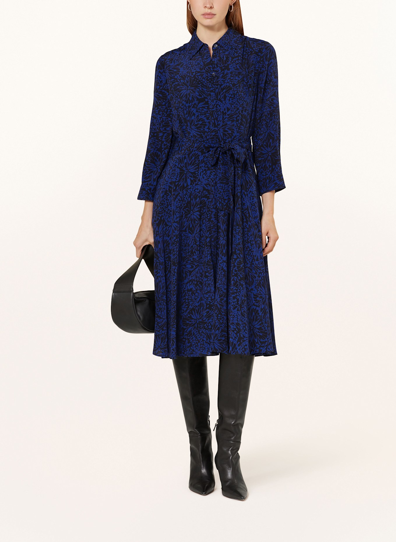 HOBBS Hemdblusenkleid LAINEY: DUNKELBLAU / SCHWARZ