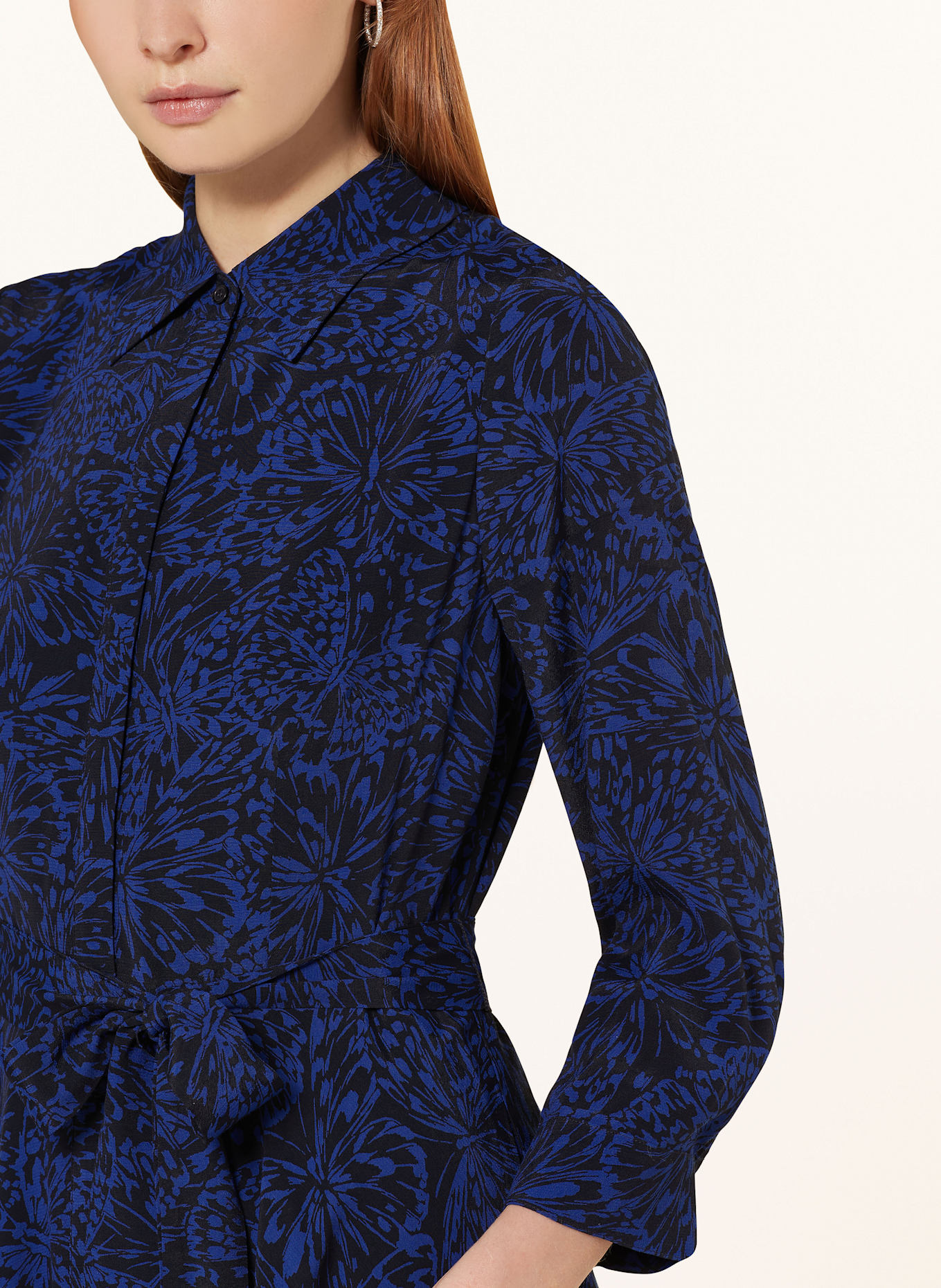 HOBBS Hemdblusenkleid LAINEY: DUNKELBLAU / SCHWARZ