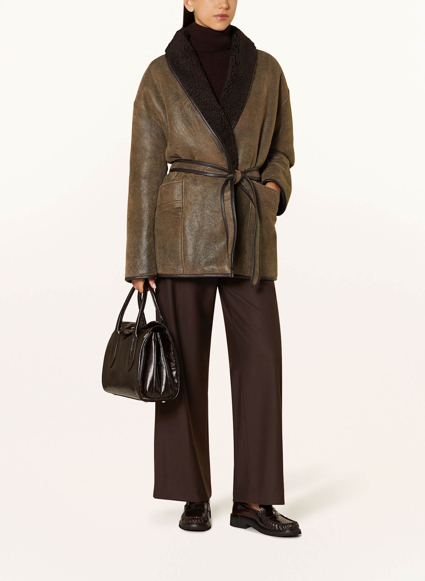 CLAUDIE PIERLOT Lederjacke, Farbe: BRAUN (Bild 2)