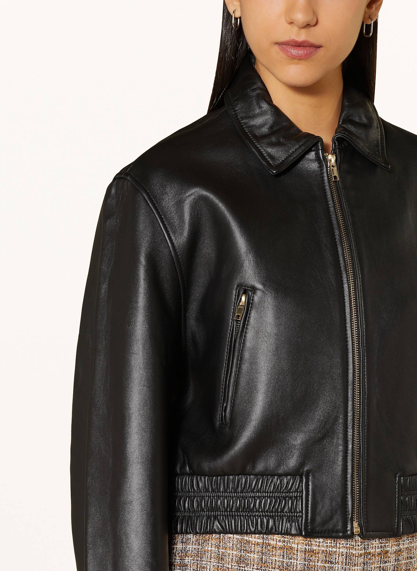maje Lederjacke: SCHWARZ