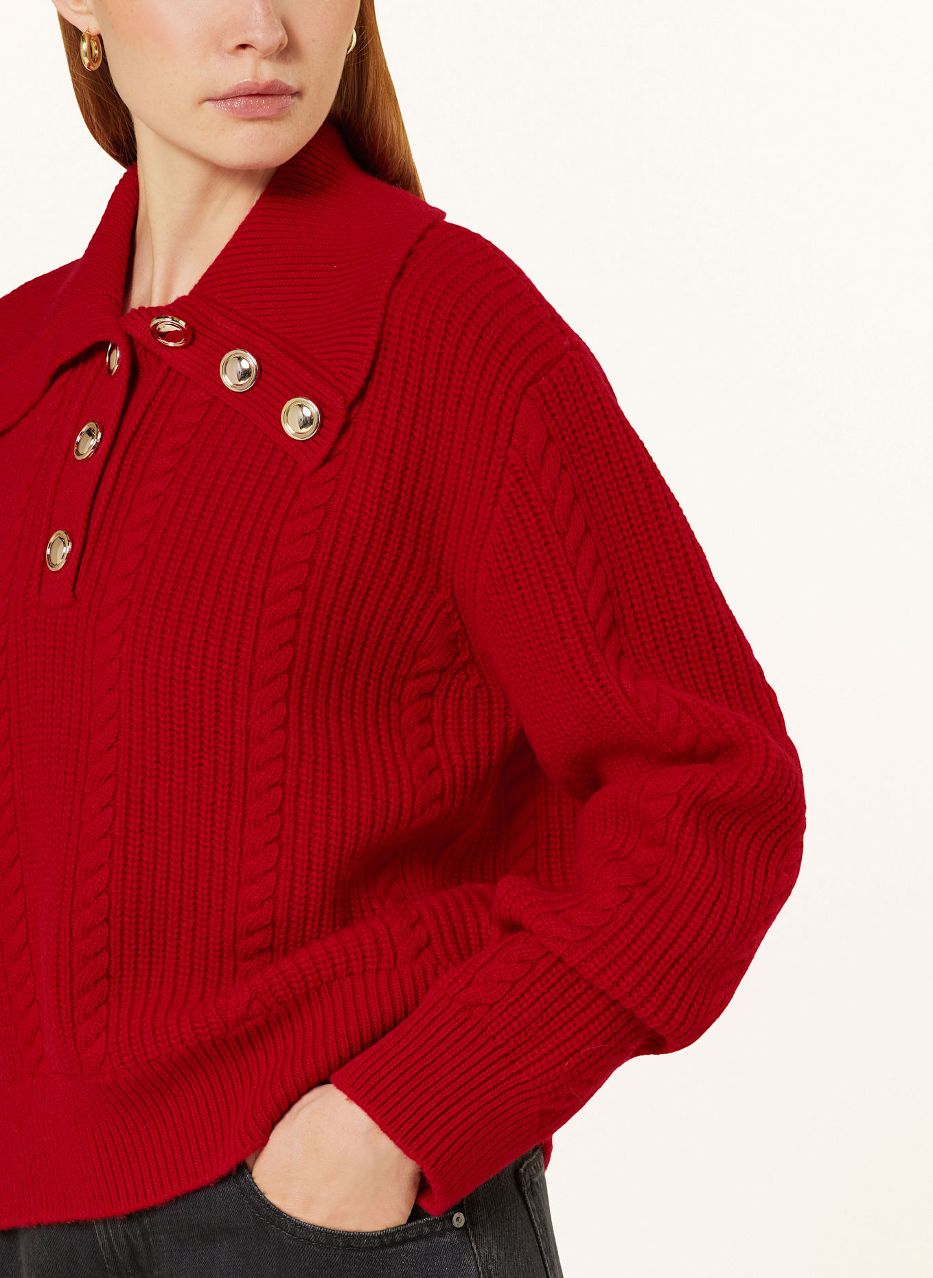 Sandro red sweater outlet