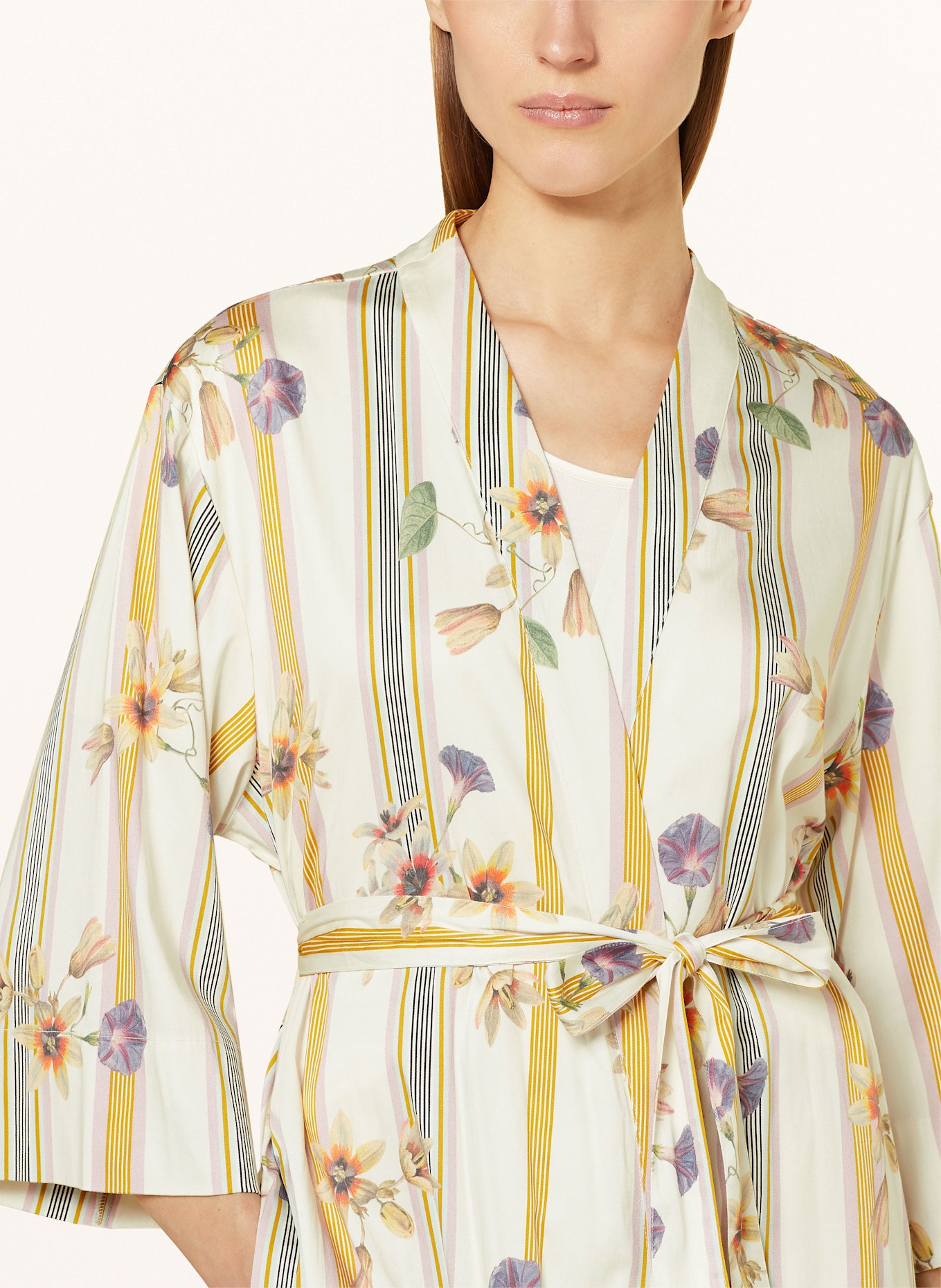 ESSENZA Kimono pour femme ILONA AMARE: ÉCRU/ LILAS CLAIR/ JAUNE FONCÉ