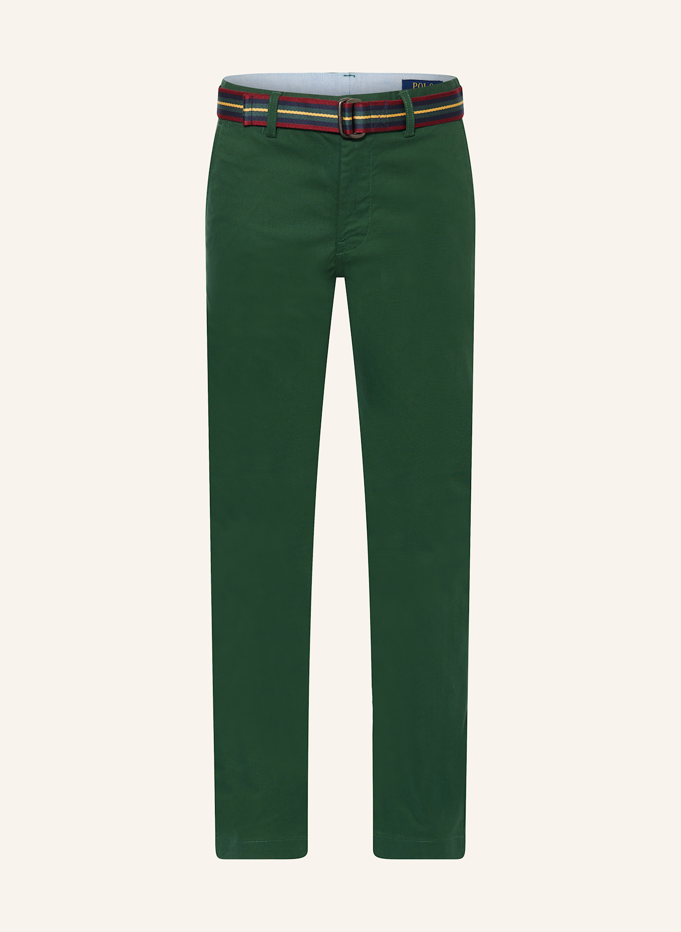 POLO RALPH LAUREN Chinos: DARK GREEN / RED / YELLOW