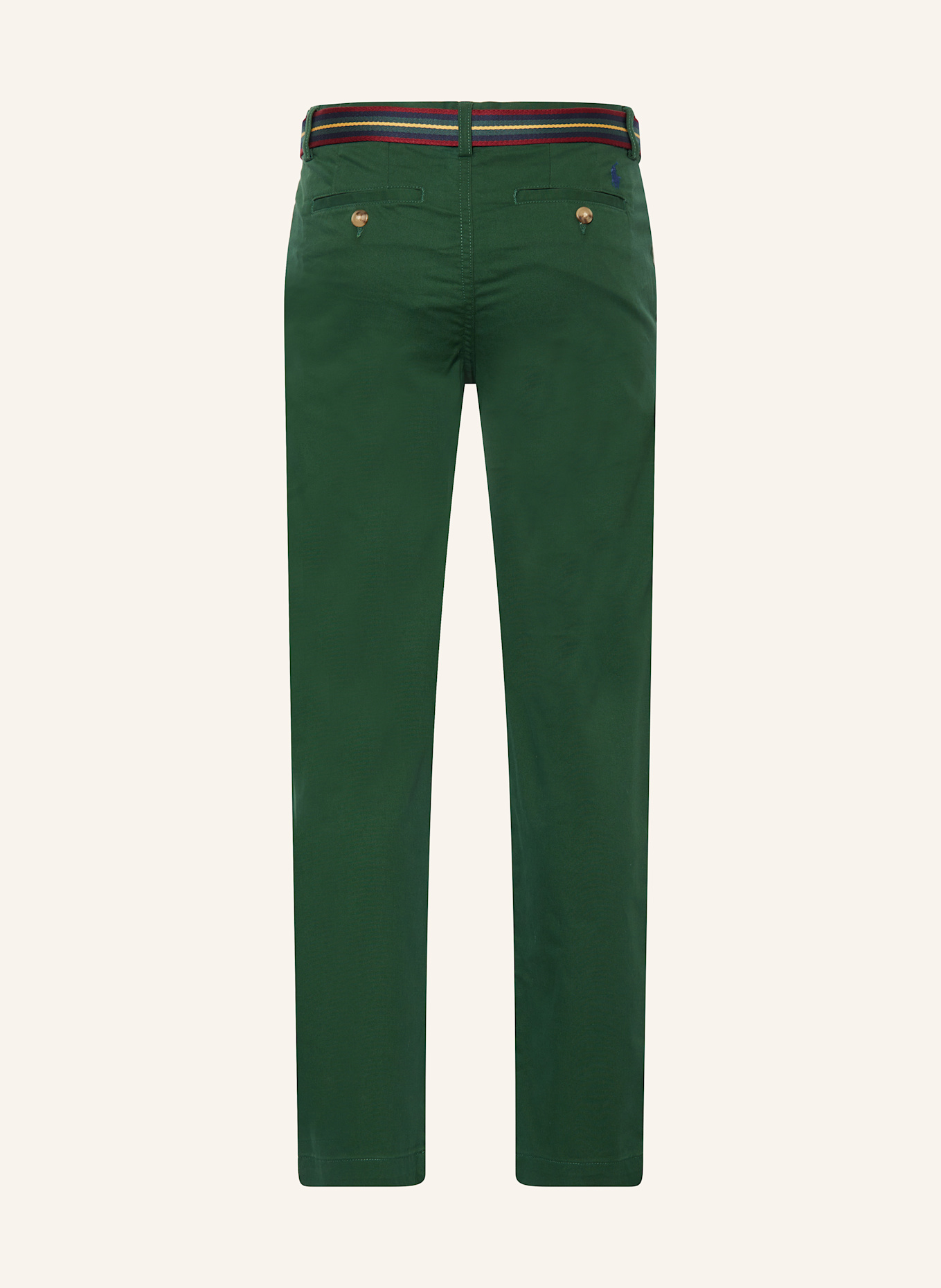 POLO RALPH LAUREN Chinos: DARK GREEN / RED / YELLOW