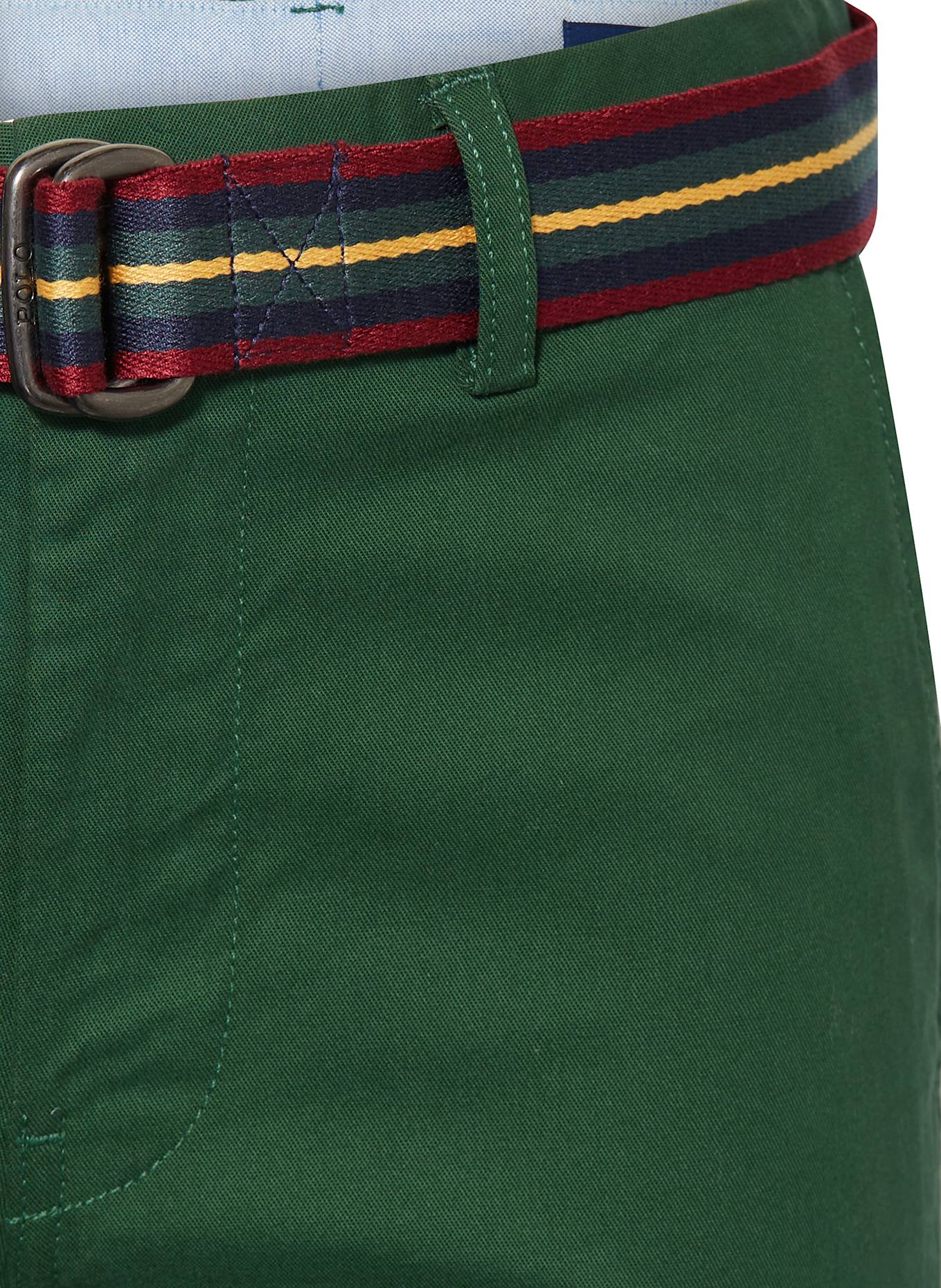 POLO RALPH LAUREN Chinos: DARK GREEN / RED / YELLOW