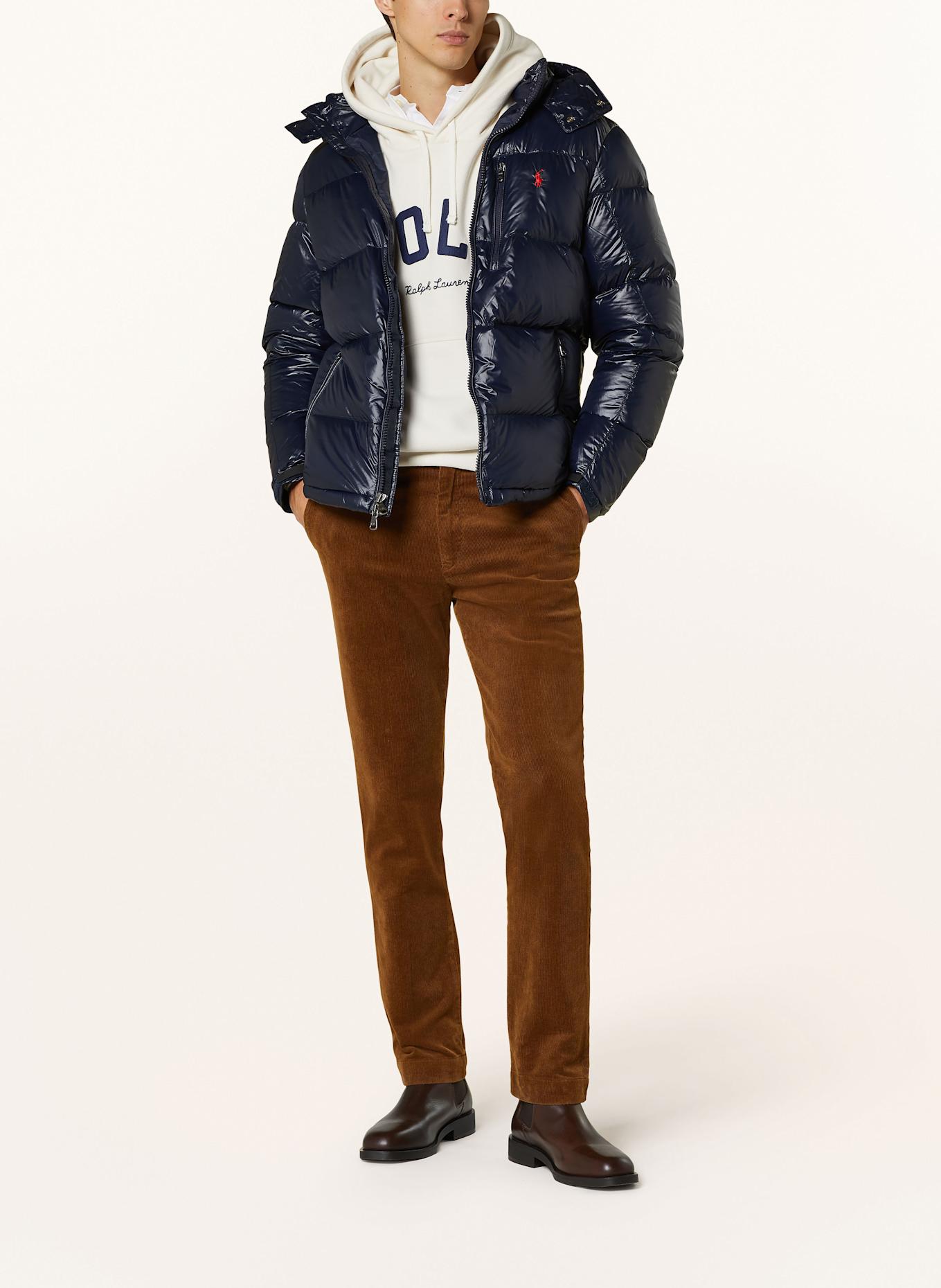 POLO RALPH LAUREN Down jacket with removable hood in dark blue POLO RALPH LAUREN Down jacket with removable hood in dark blue
