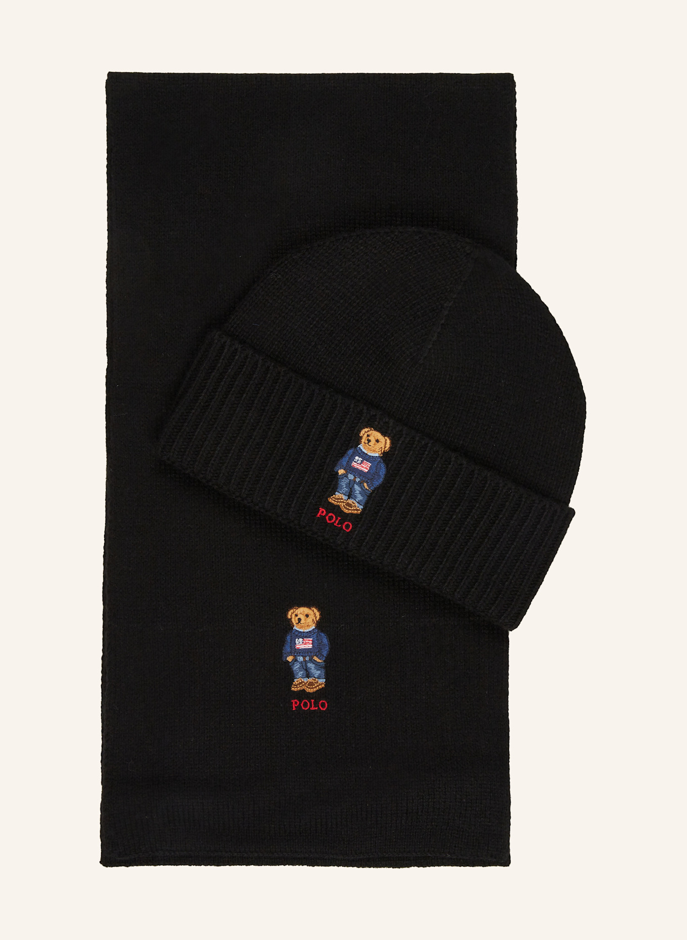 Black polo knit hat clearance