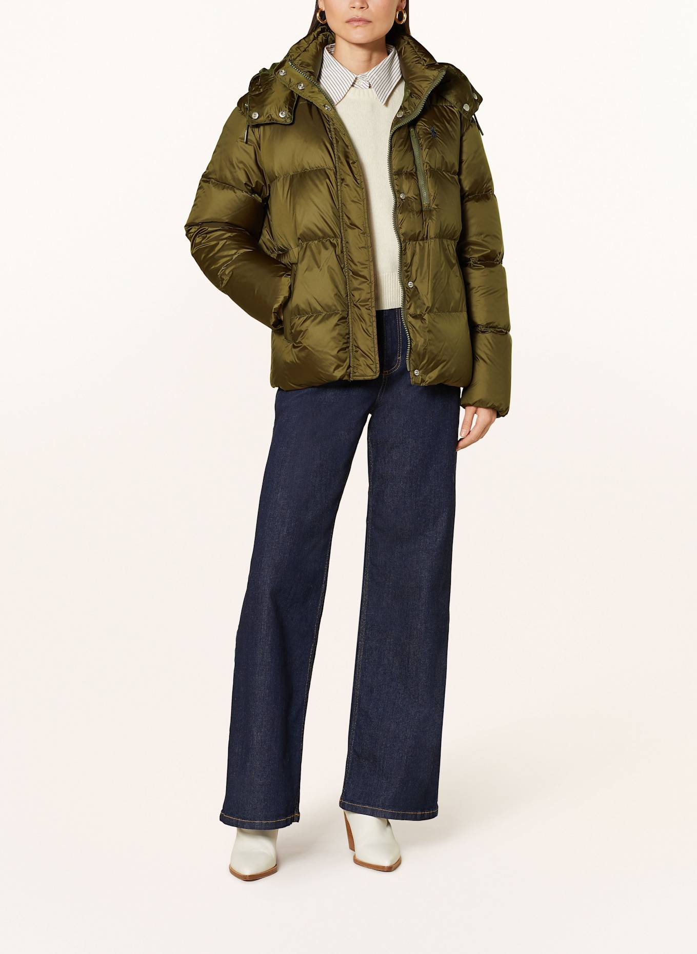 POLO RALPH LAUREN Daunenjacke mit abnehmbarer Kapuze: OLIV