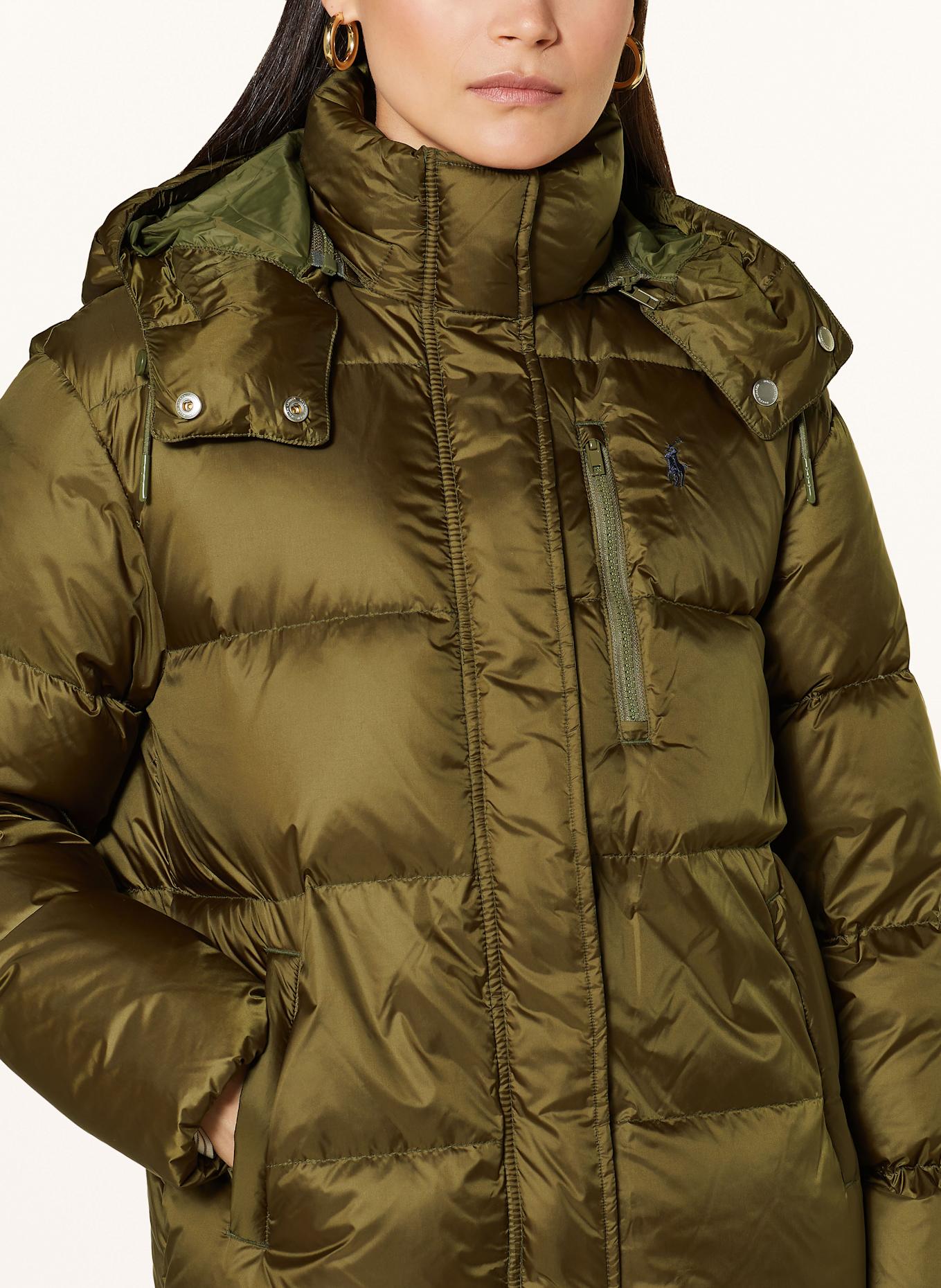 POLO RALPH LAUREN Daunenjacke mit abnehmbarer Kapuze: OLIV