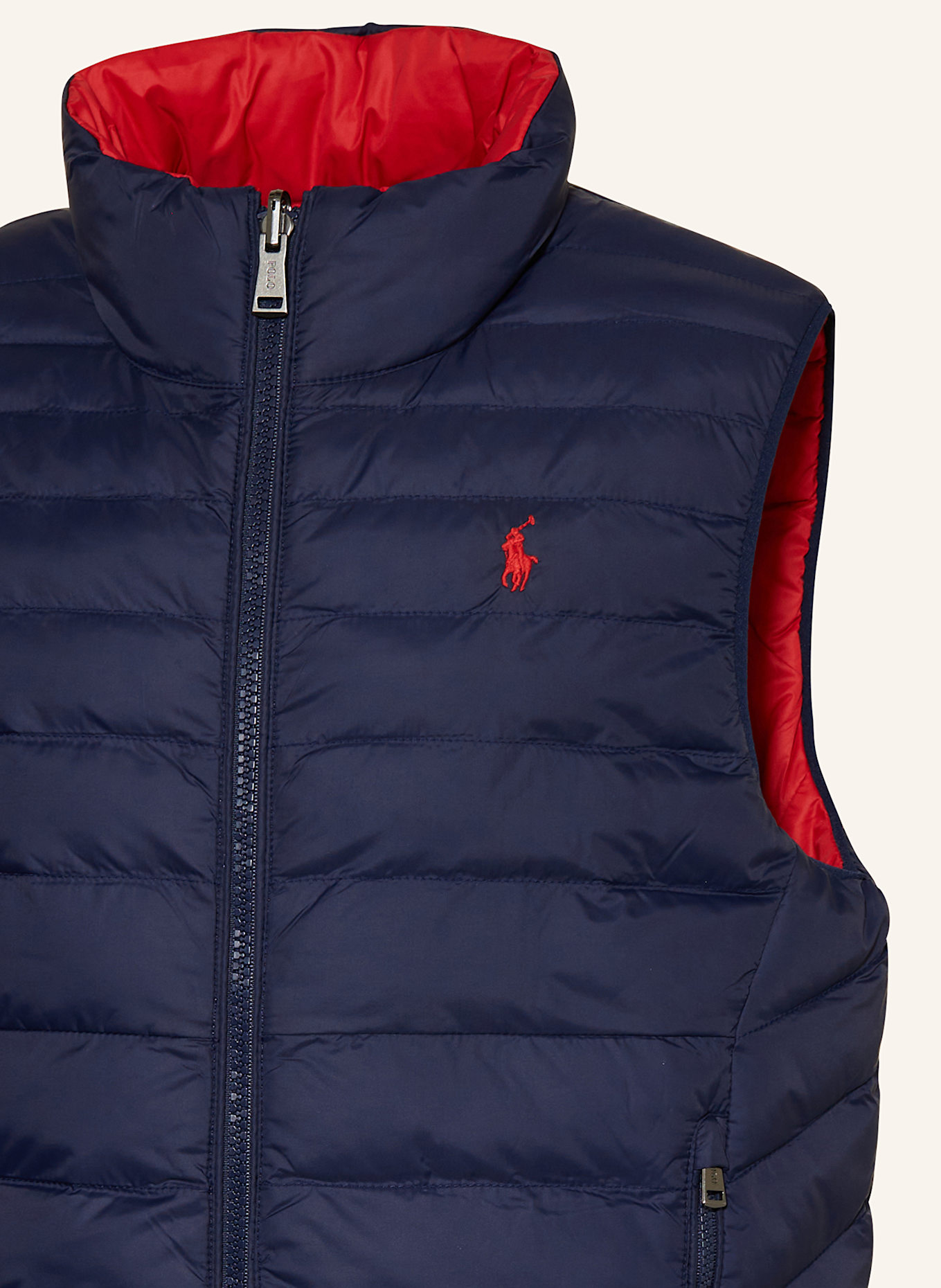 POLO RALPH LAUREN Steppweste zum Wenden: DUNKELBLAU/ ROT