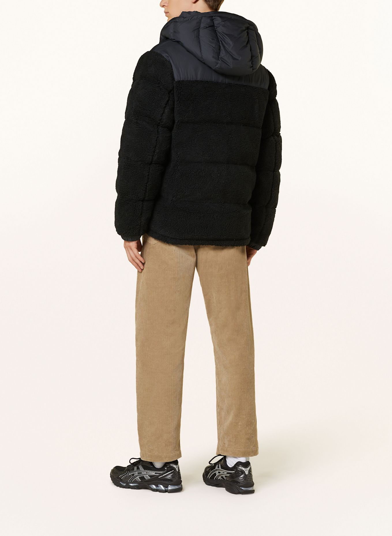 POLO RALPH LAUREN Down jacket with teddy fur and detachable hood: BLACK