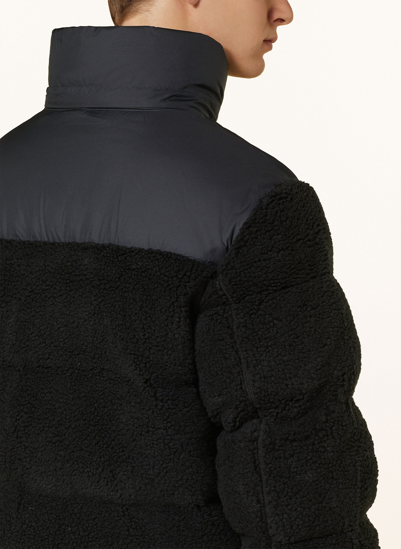 POLO RALPH LAUREN Down jacket with teddy fur and detachable hood: BLACK