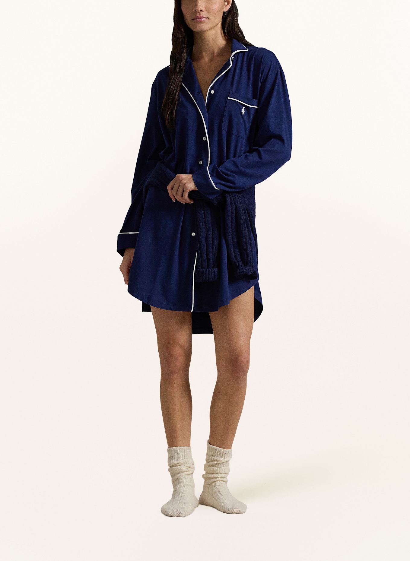 POLO RALPH LAUREN Koszula nocna: GRANATOWY / BIAŁY