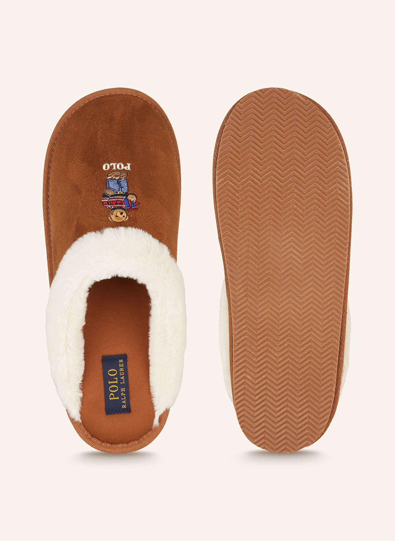 POLO RALPH LAUREN Pantoufles KAYLEIGH: COGNAC