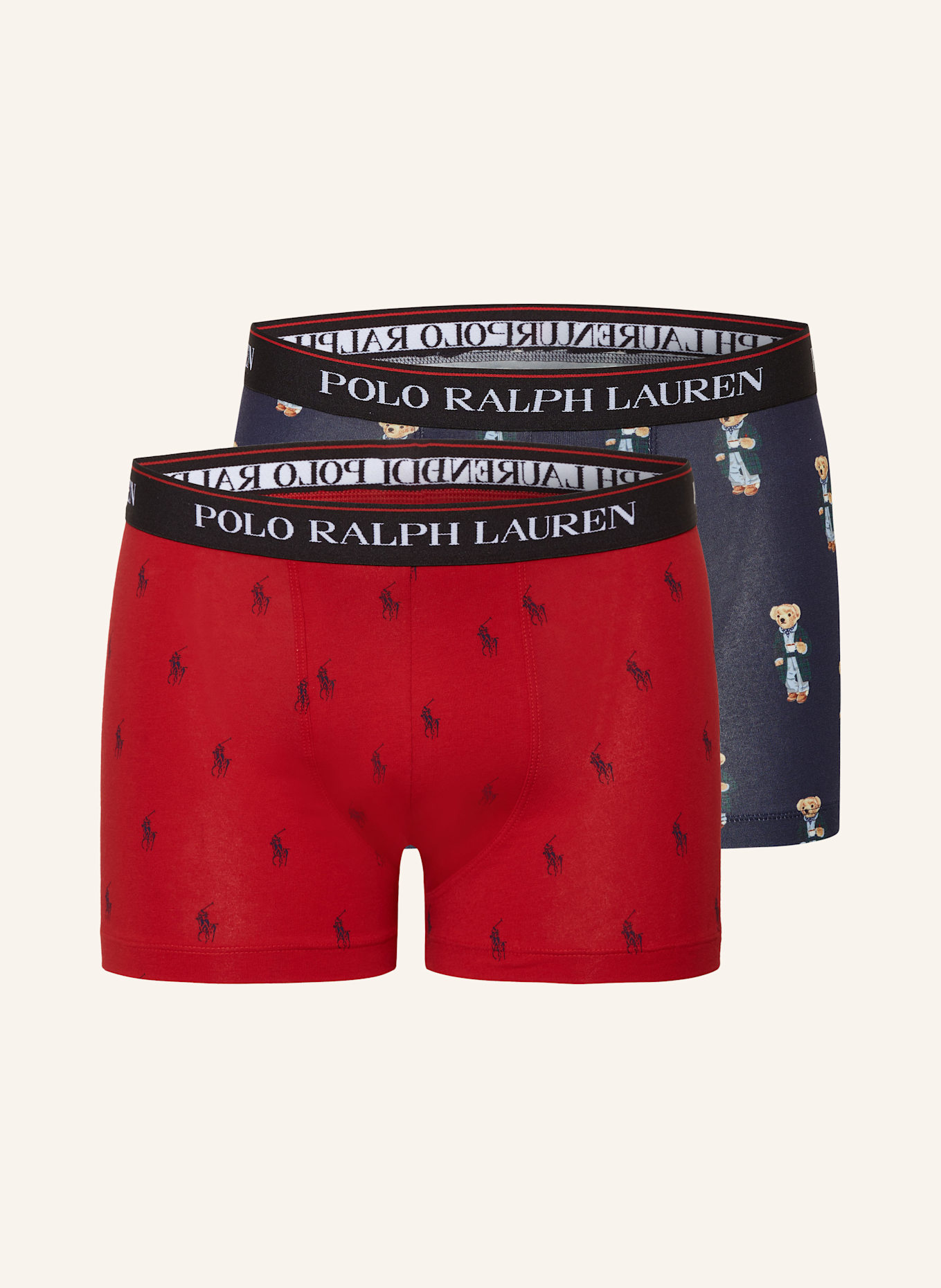 POLO RALPH LAUREN 2 pack boxer shorts in dark blue red