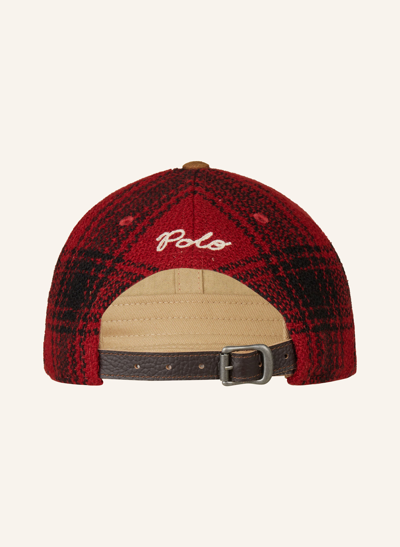 Black and red polo cap on sale