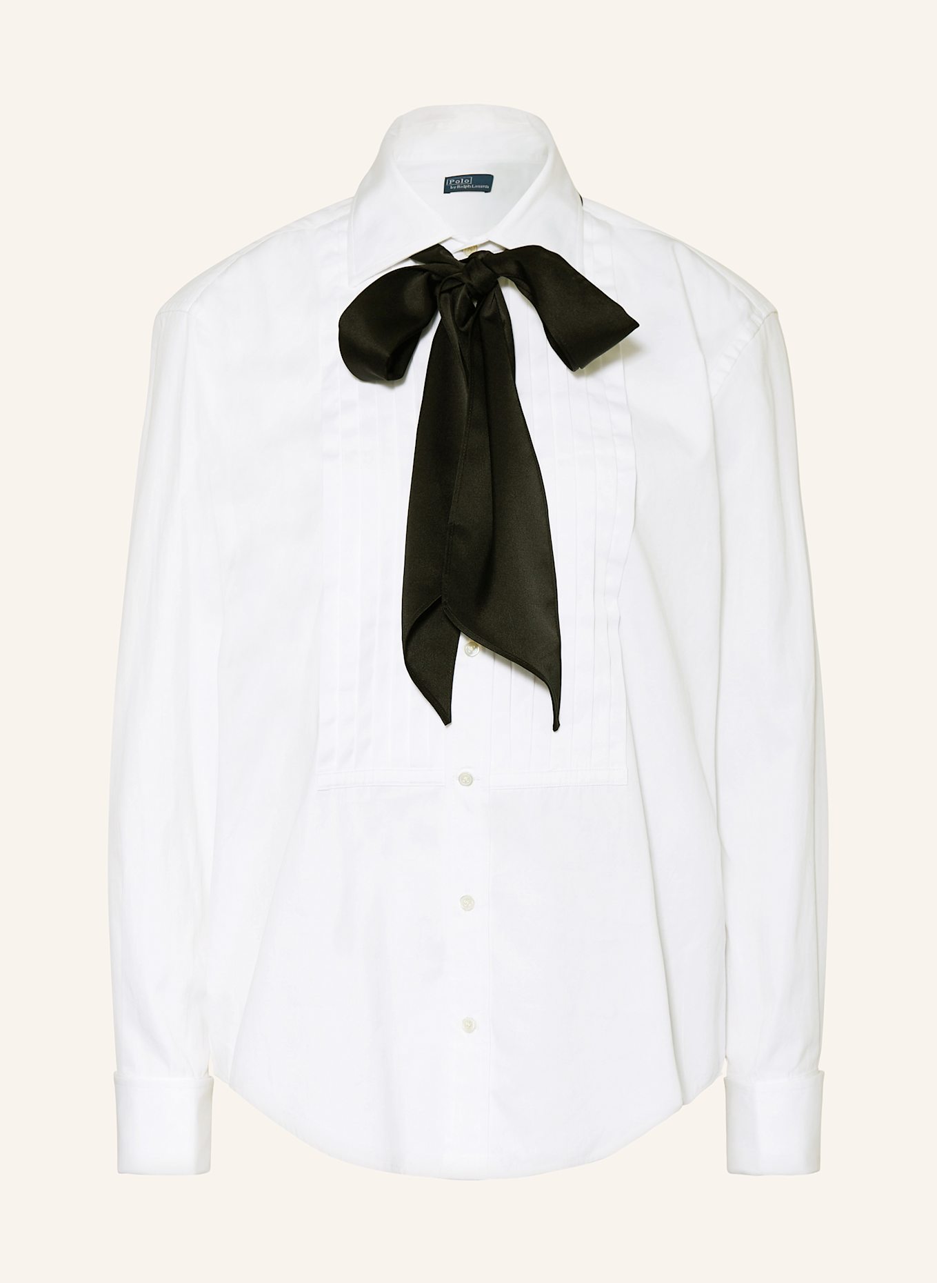 POLO RALPH LAUREN Hemdbluse mit abnehmbarer Schluppe: WEISS