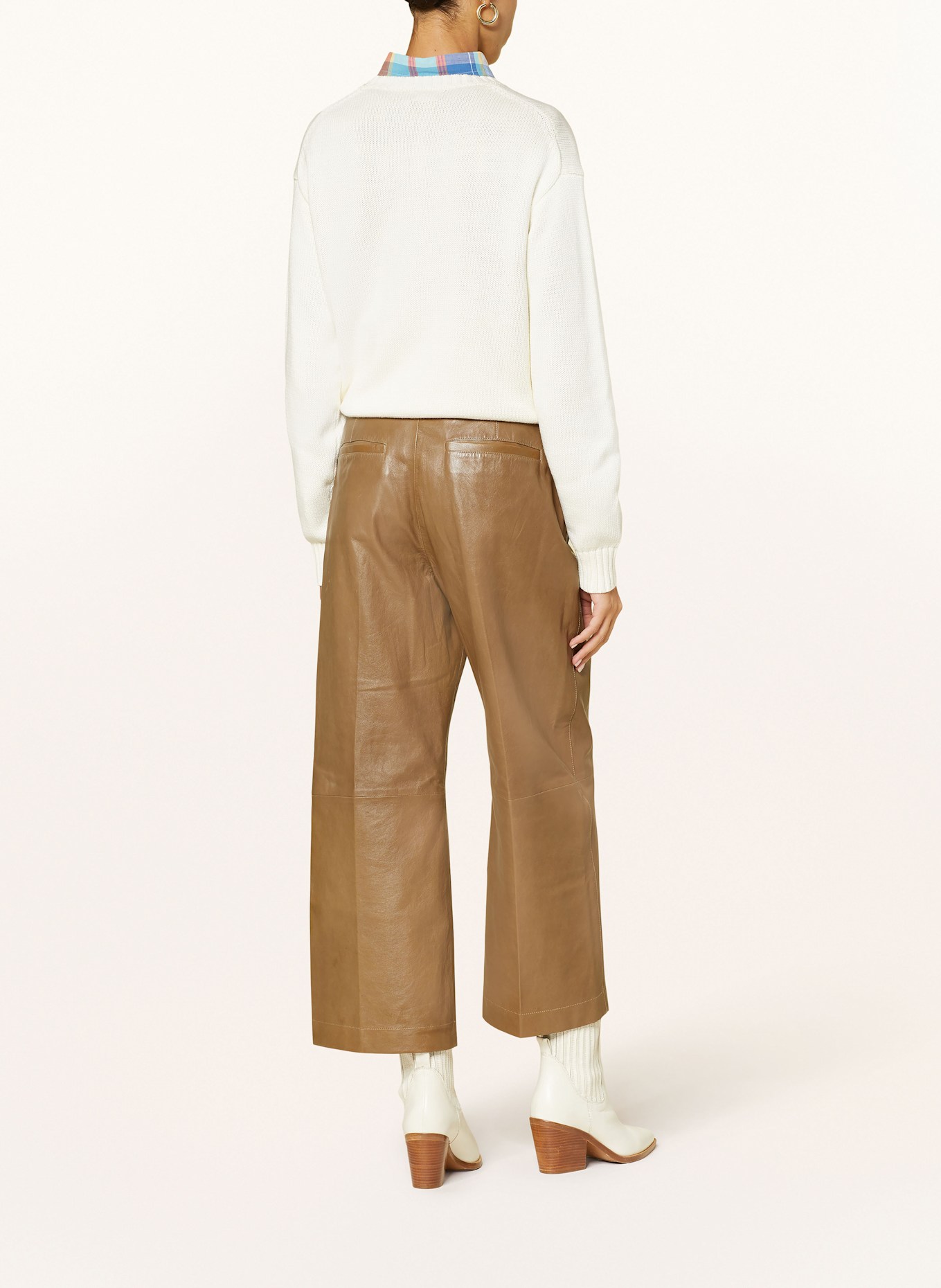 POLO RALPH LAUREN 7 8 leather trousers