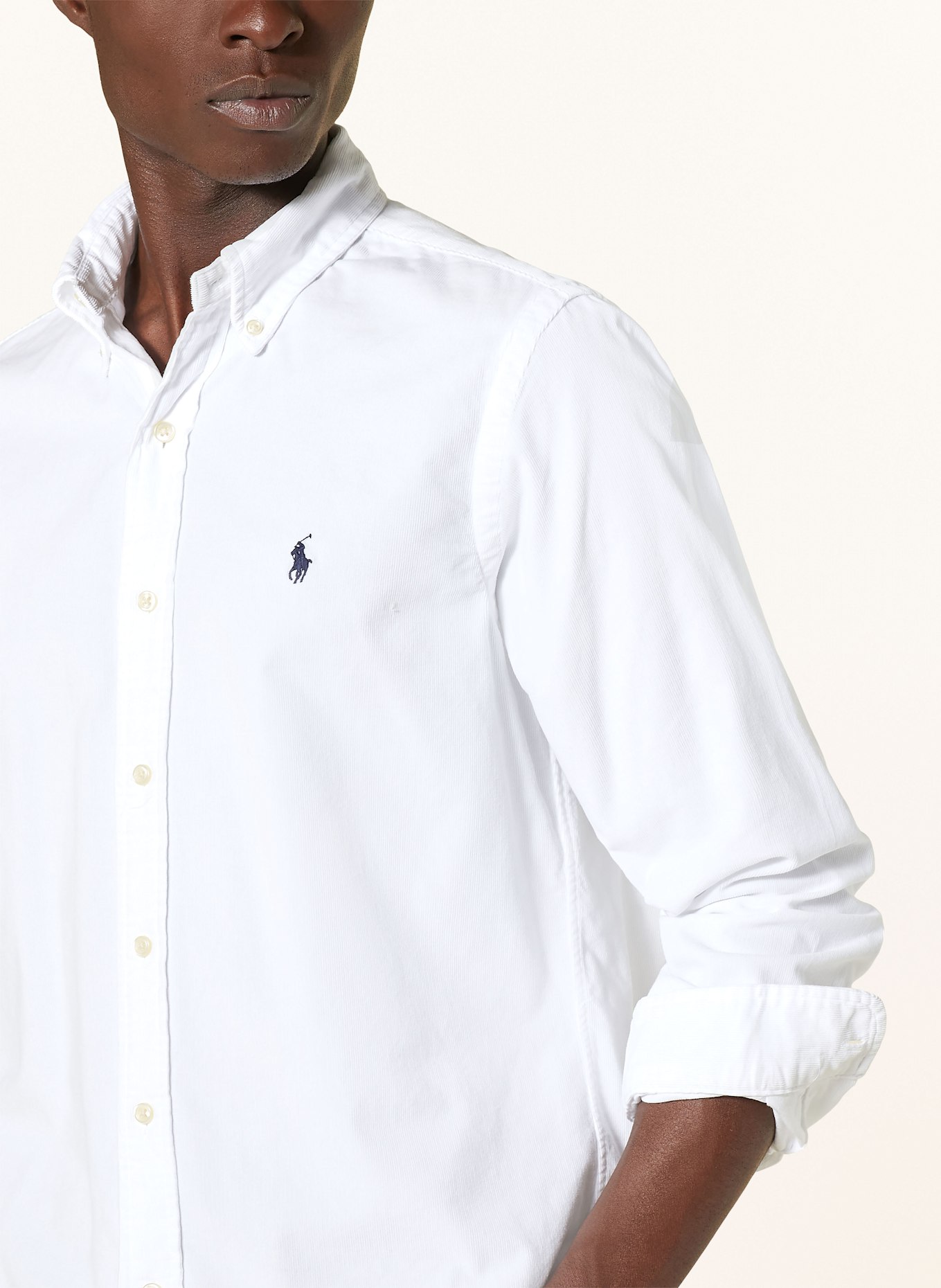 POLO RALPH LAUREN Corduroy shirt custom fit in white