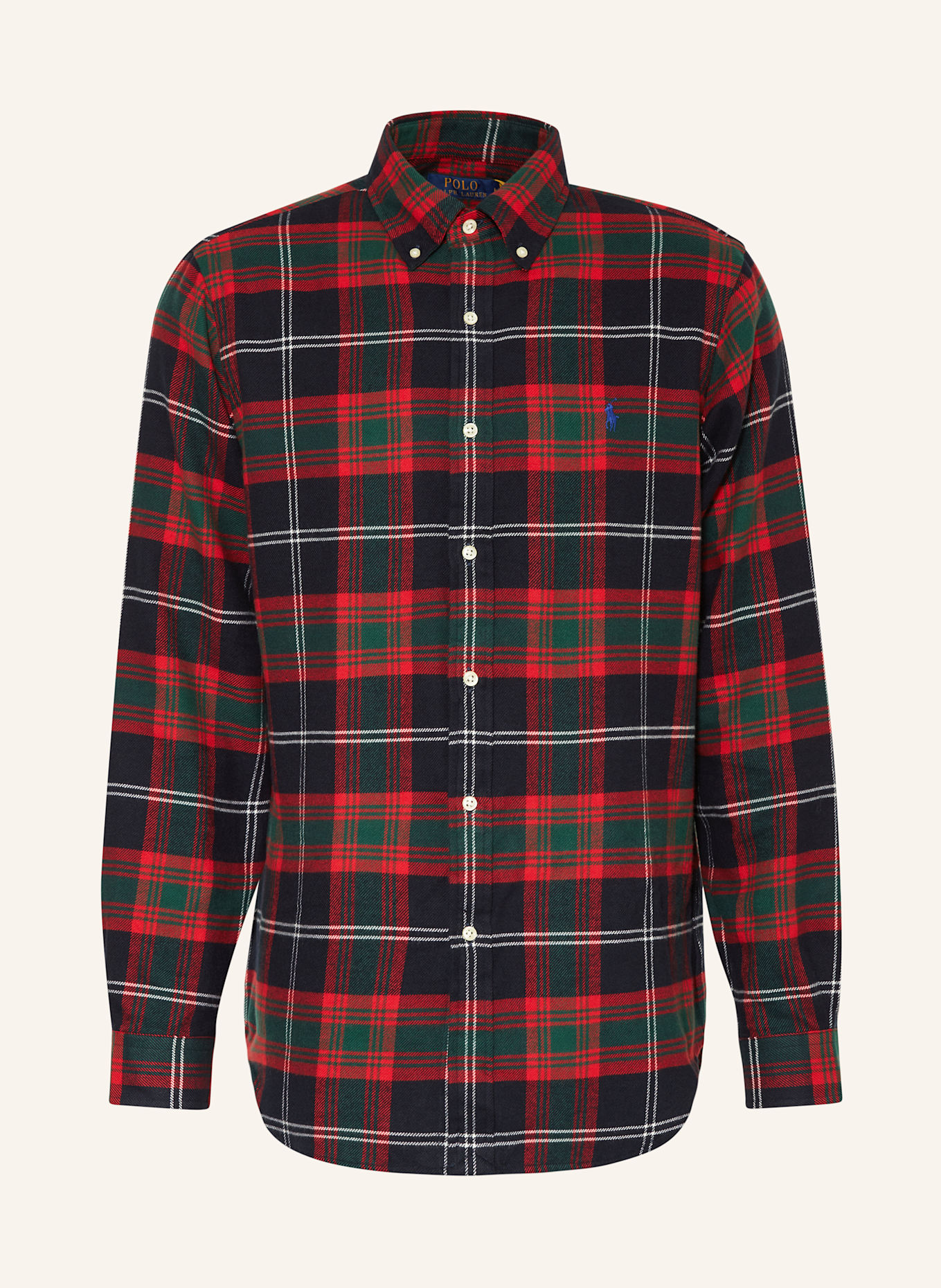 POLO RALPH LAUREN Flannel shirt comfort fit in dark blue red dark green