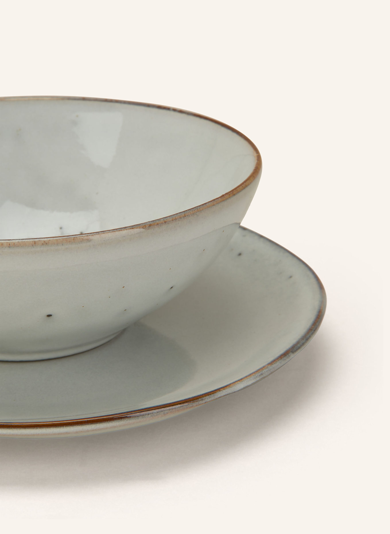 BROSTE COPENHAGEN 6-teiliges Geschirrset NORDIC SAND: WEISS / HELLBLAU / DUNKELBRAUN